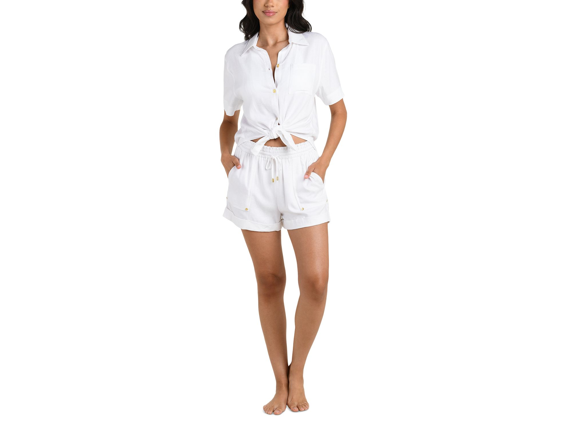 Delphine Coast Knot Hem Shirt Swim Cover-Up — Image 5