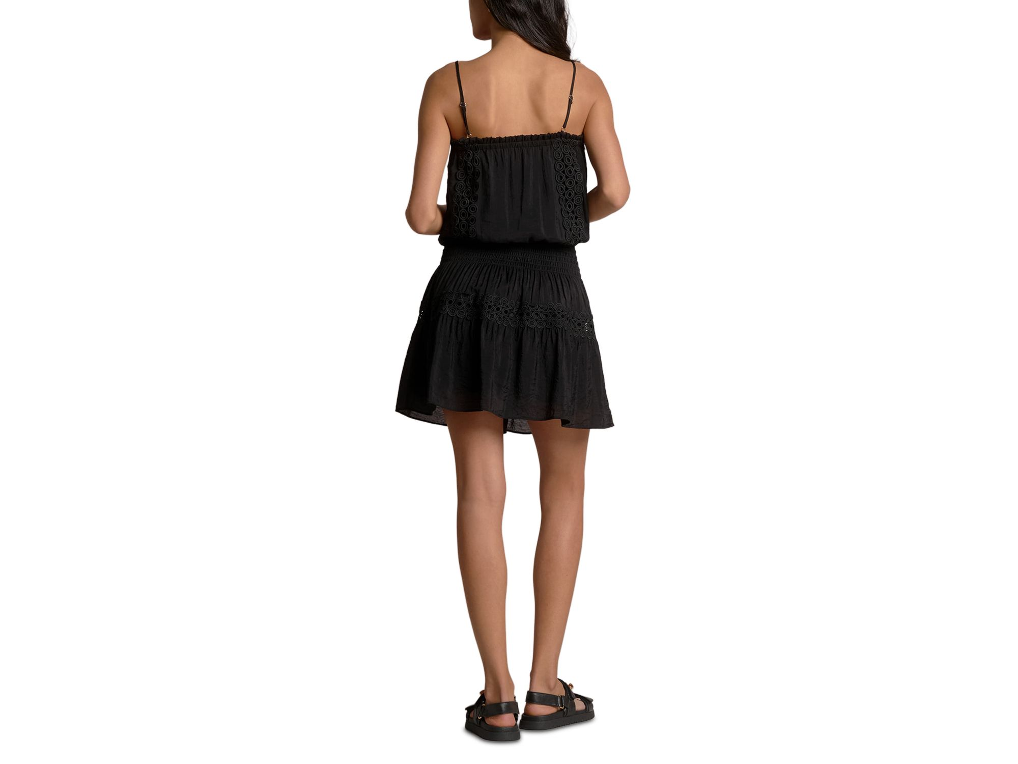 Embroidered Smocked Waist Swim Cover Up Dress — Image 5