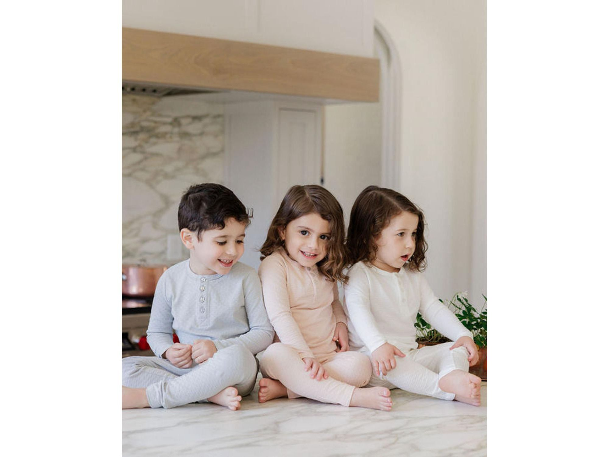 Unisex Heart and Star Button Pointelle Collection Lounge Set - Baby, Little Kid — Image 3