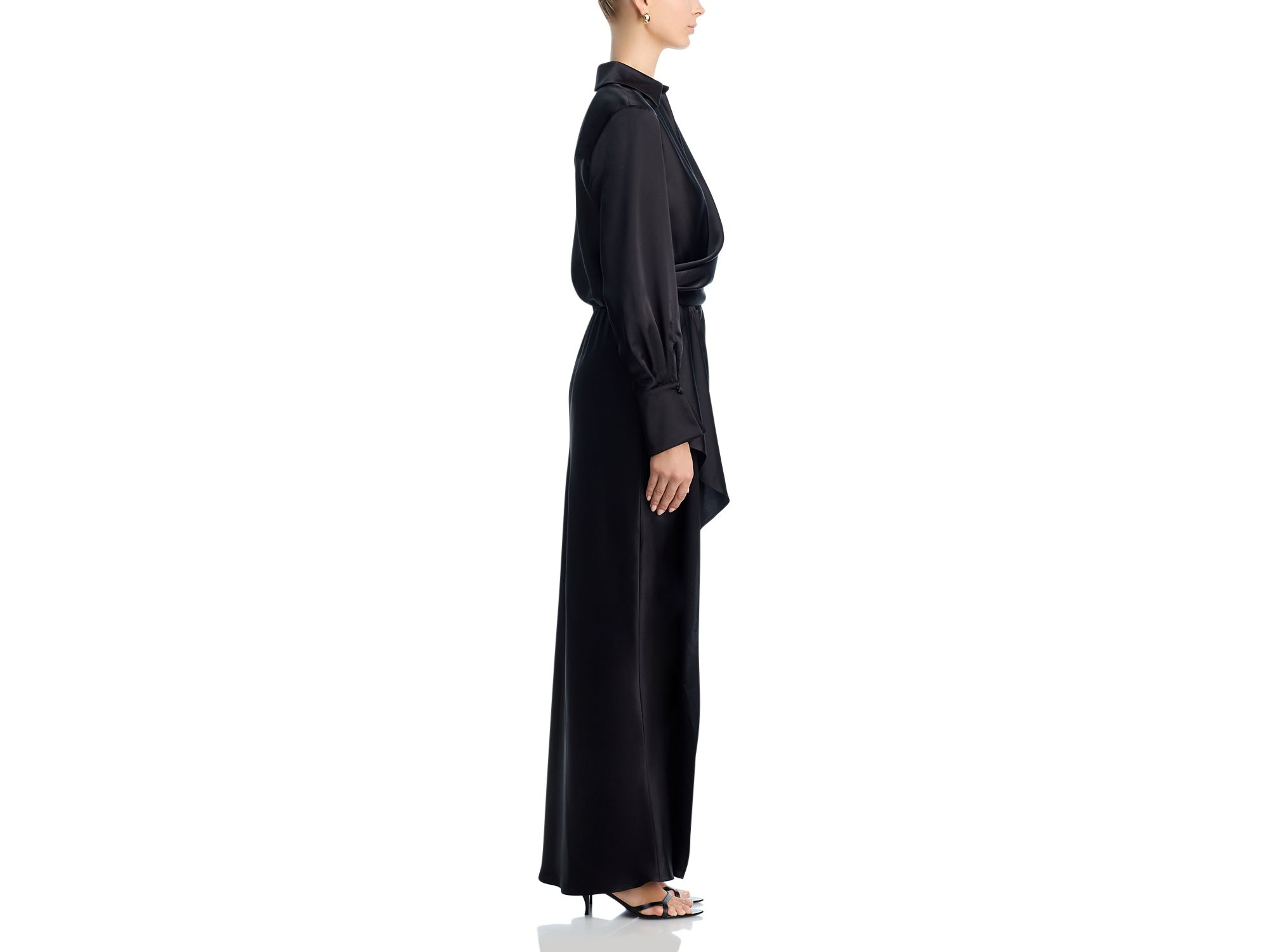 Satin Long Sleeve Maxi Gown - Exclusive — Image 5