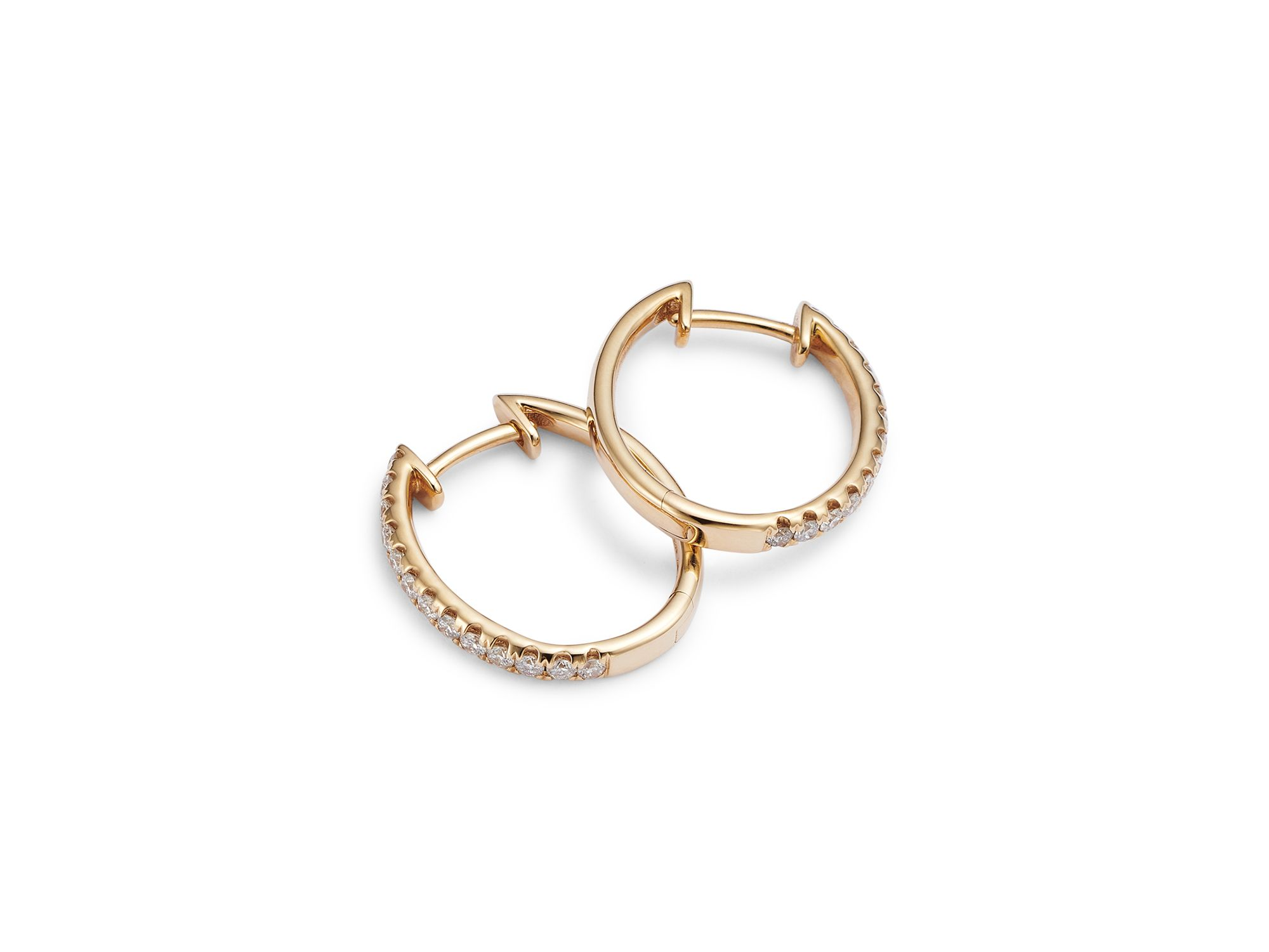 Diamond Hoop Earrings in 14K Yellow Gold, 0.40 tcw — Image 3
