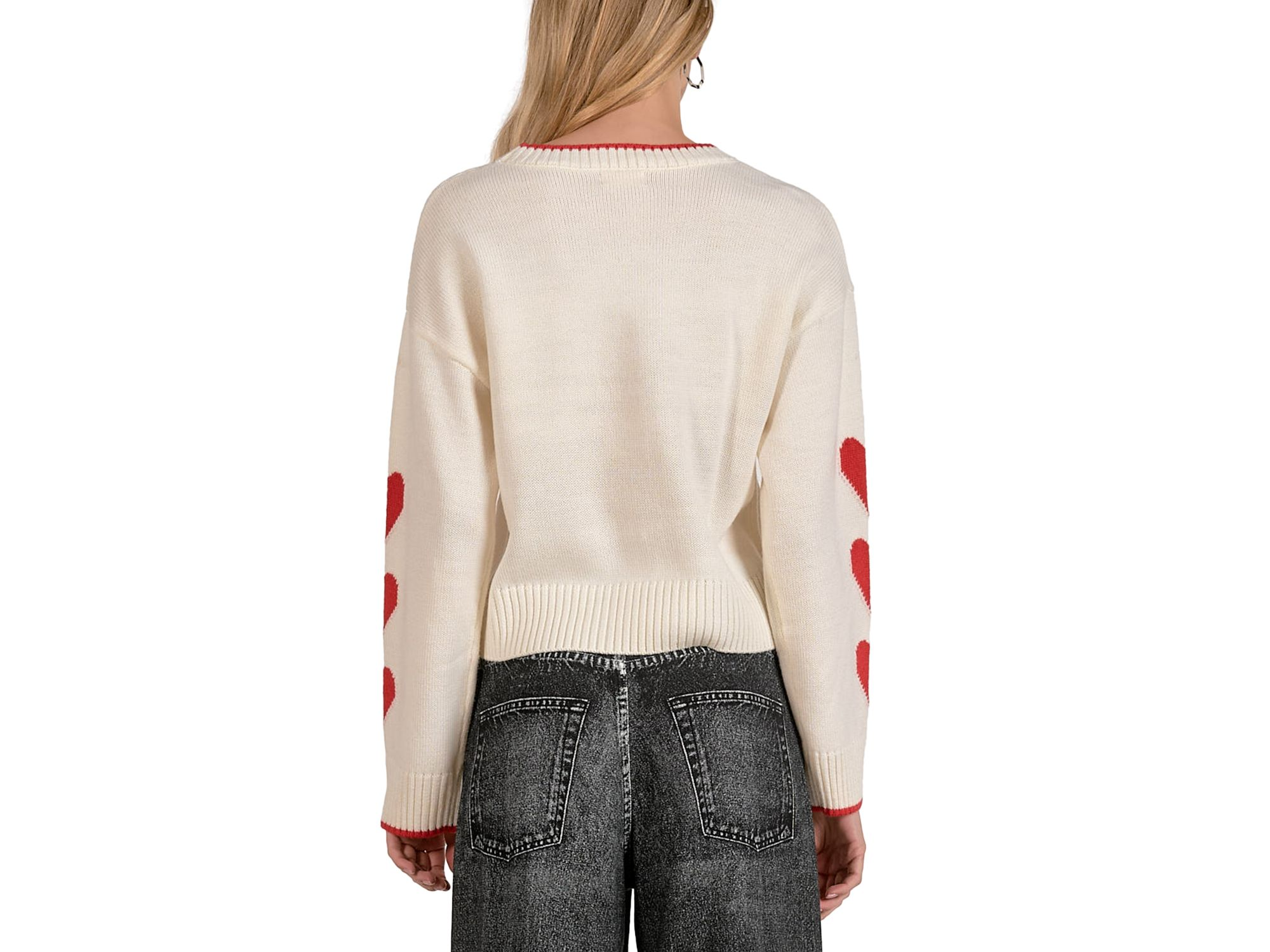 Crewneck Heart Sleeve Sweater — Image 3