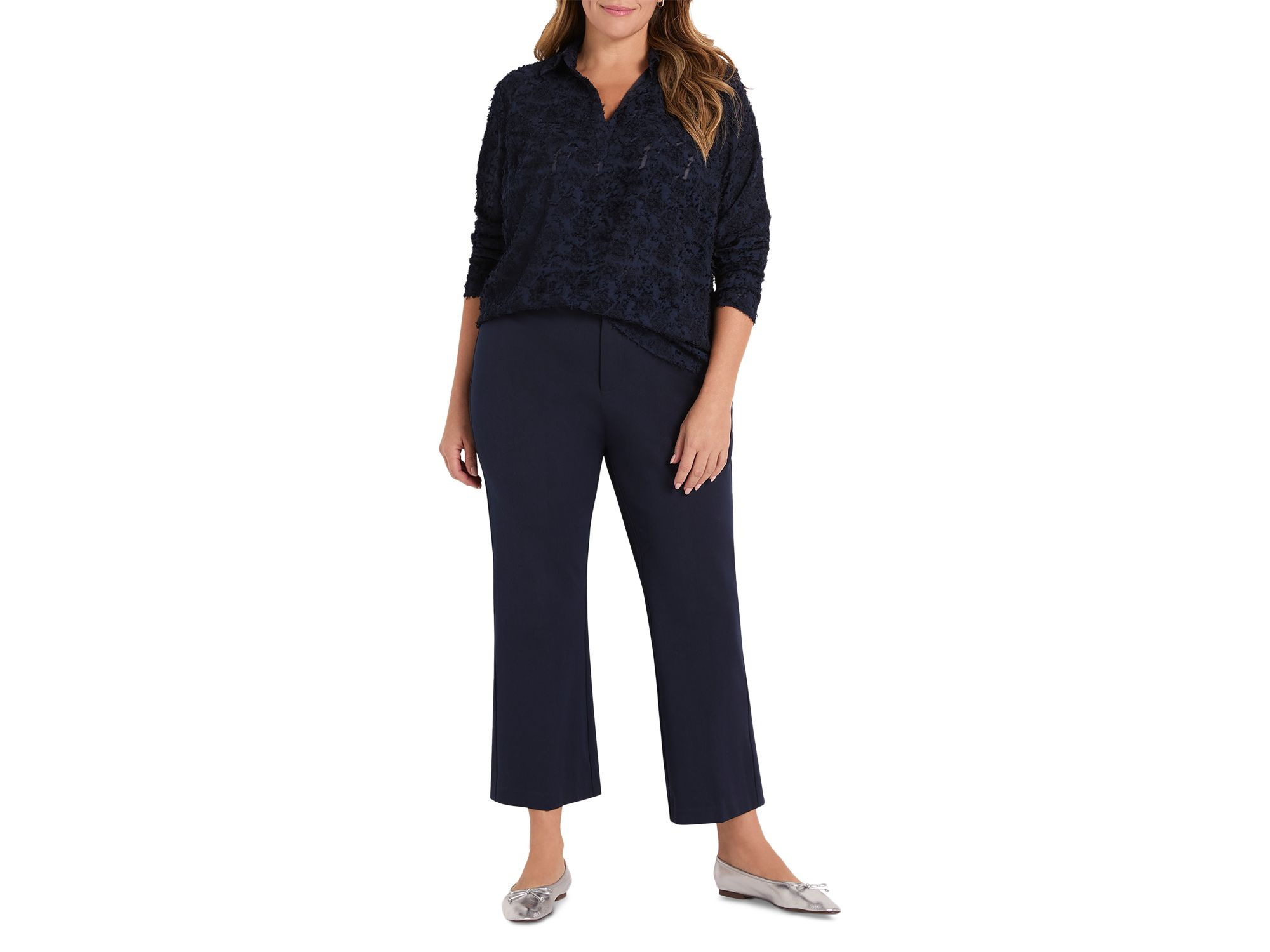 Any Occasion Clipped Jacquard Top — Image 4
