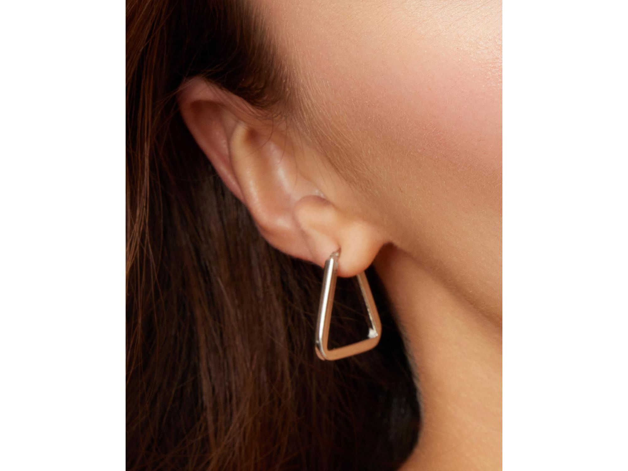 Sterling Trinity Midi Hoops — Image 4