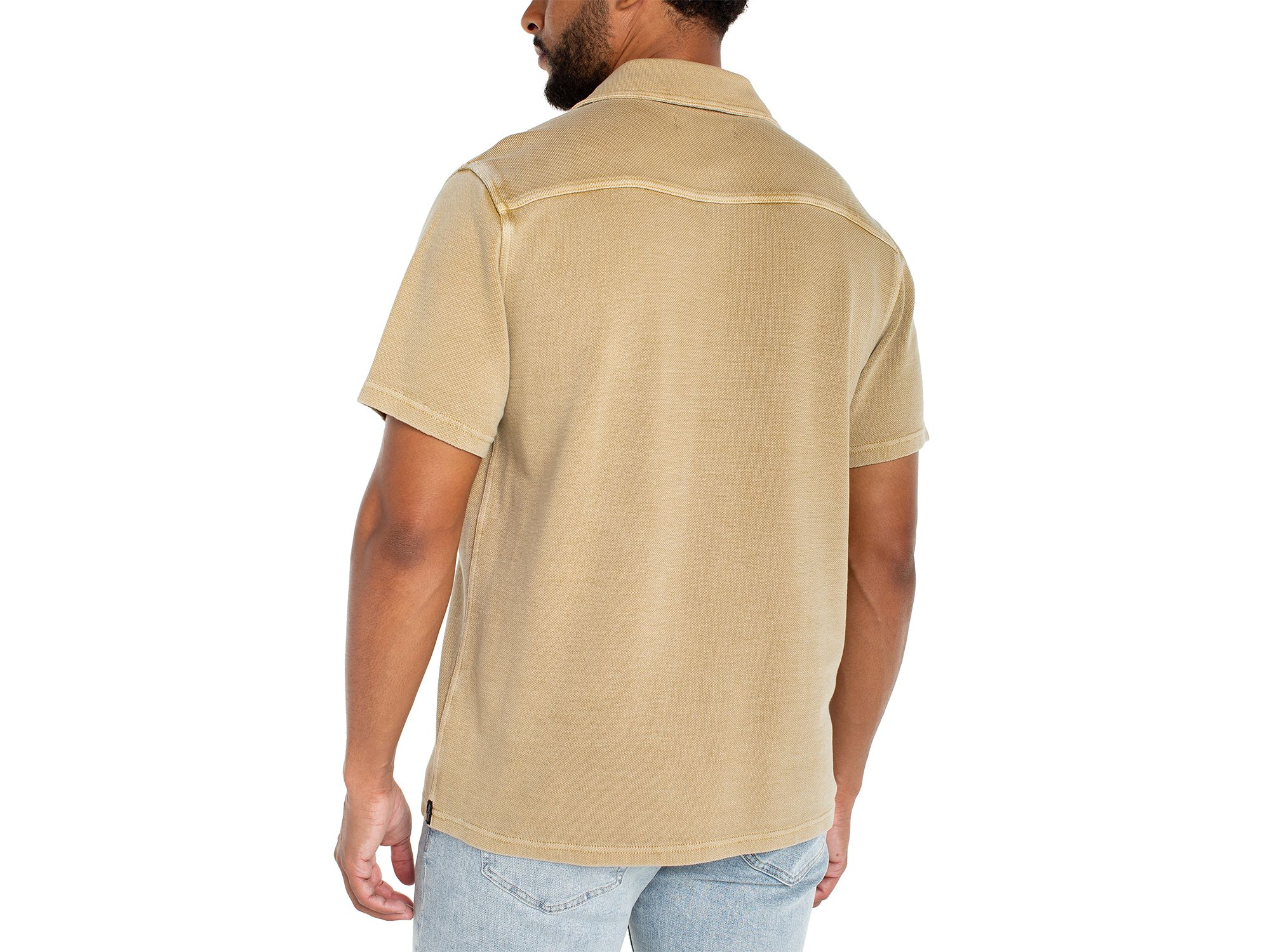 Knit Short Sleeve Button Up Shirt — Image 3