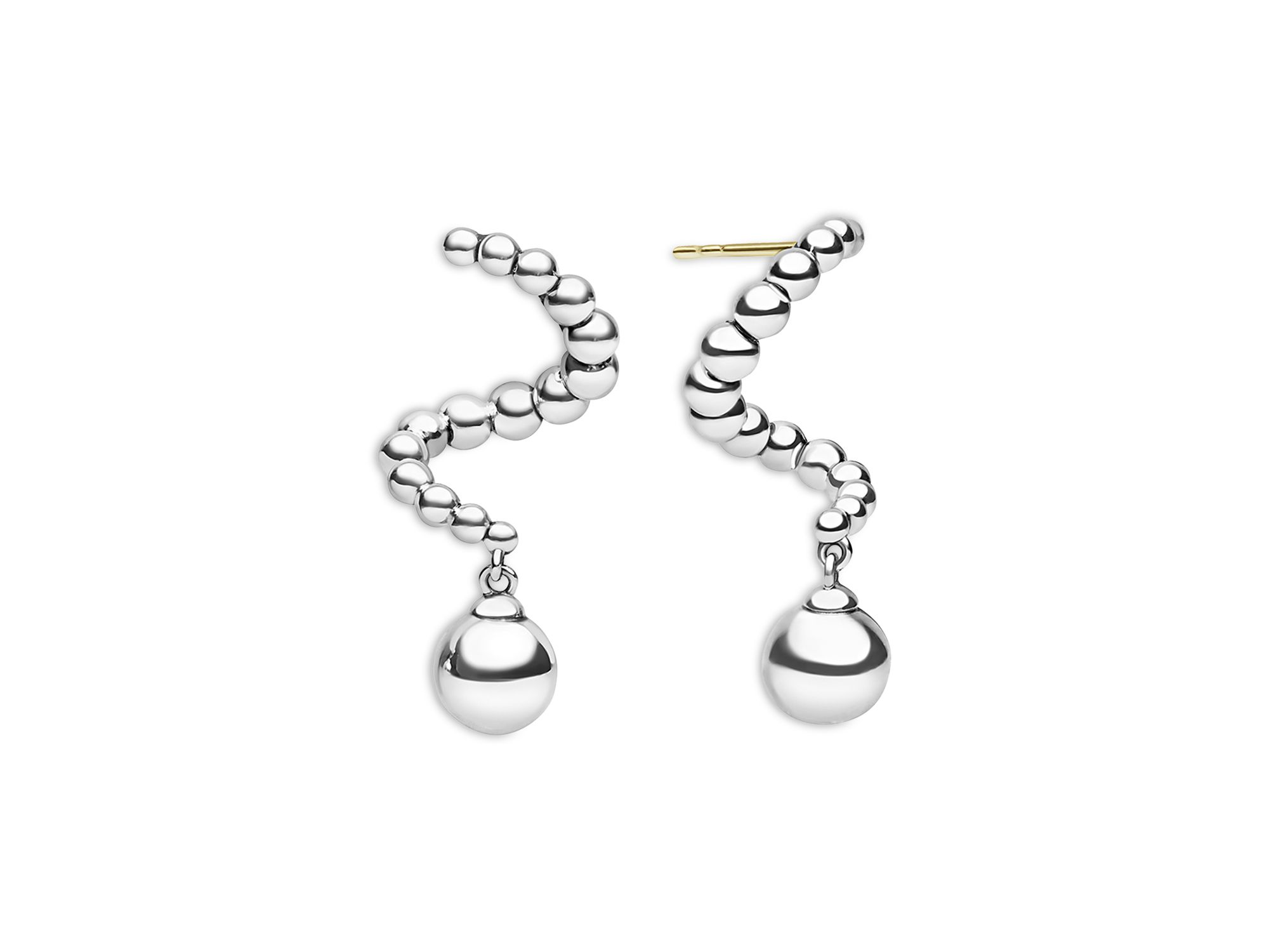 Sterling Caviar Bubbly Beaded Statement Drop Earrings — Image 3