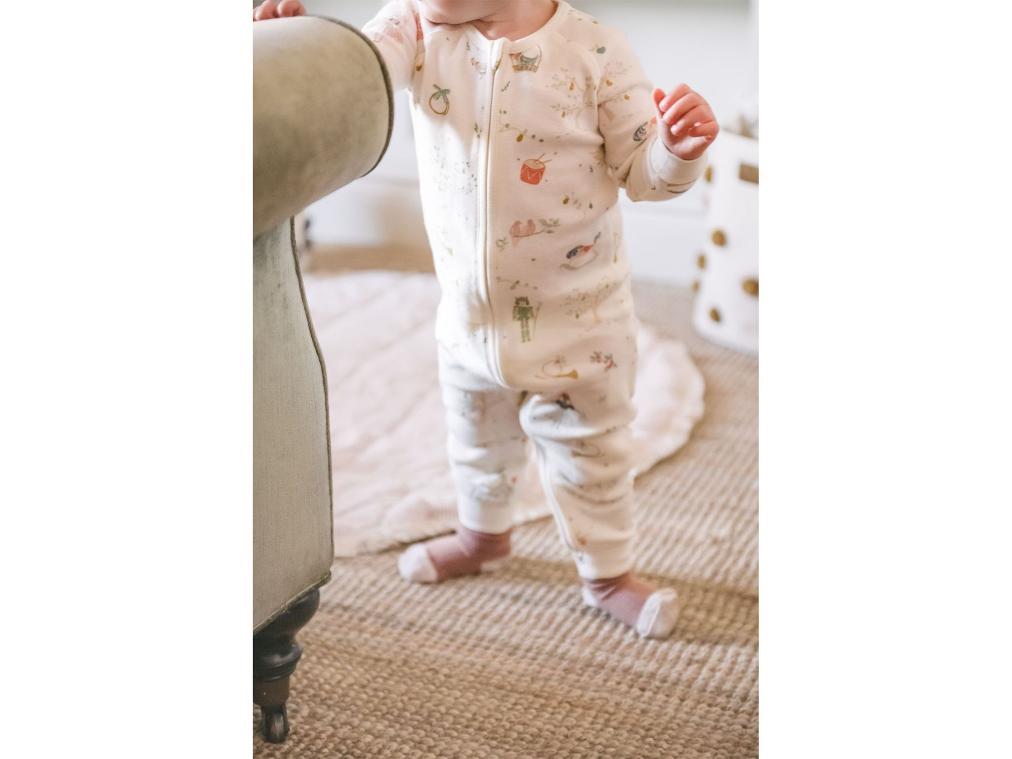 Unisex Partridge in a Pehr Tree Ribbed Footless Sleeper - Baby — Image 5