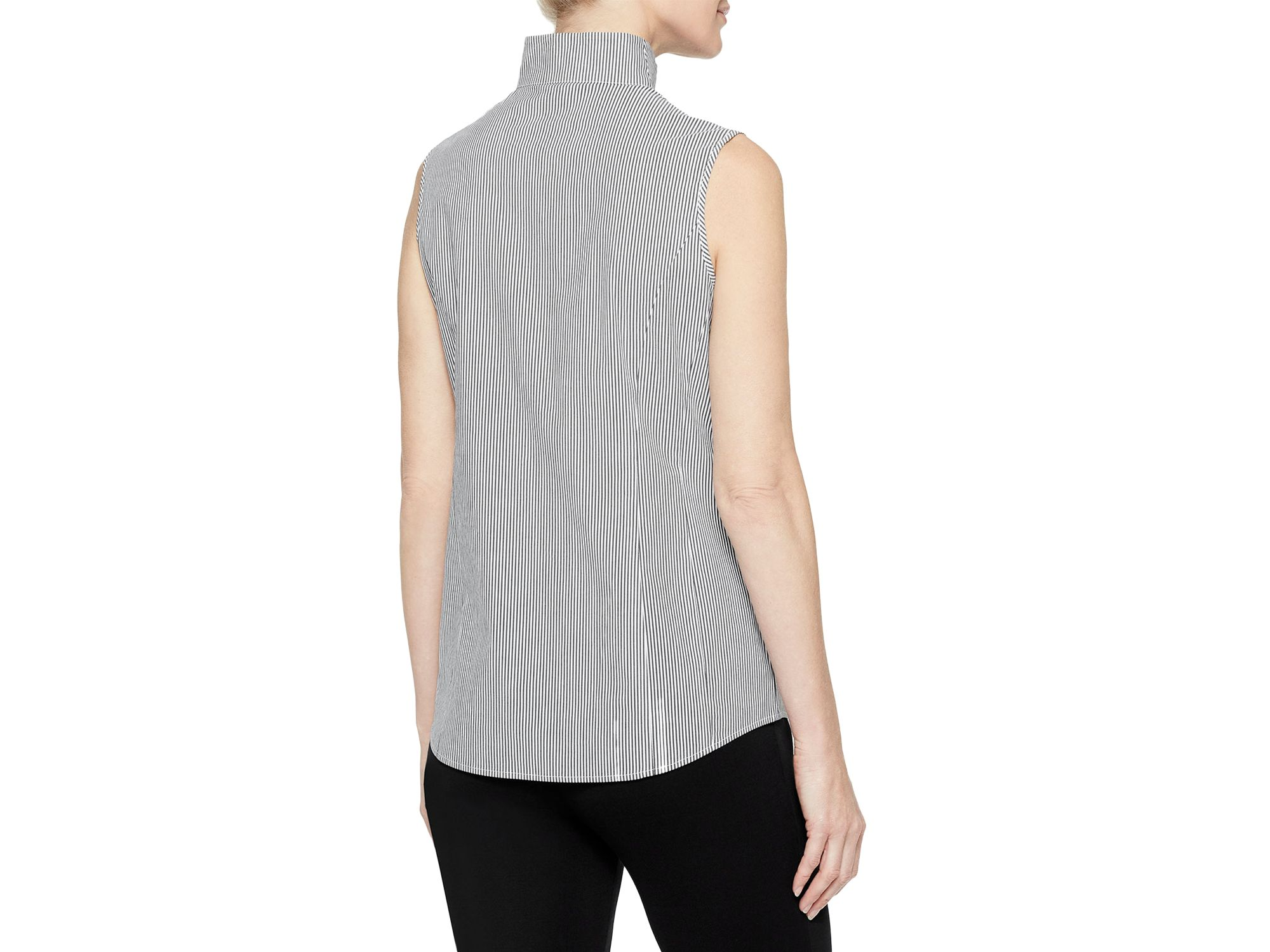 Striped Mandarin Collar Top — Image 4