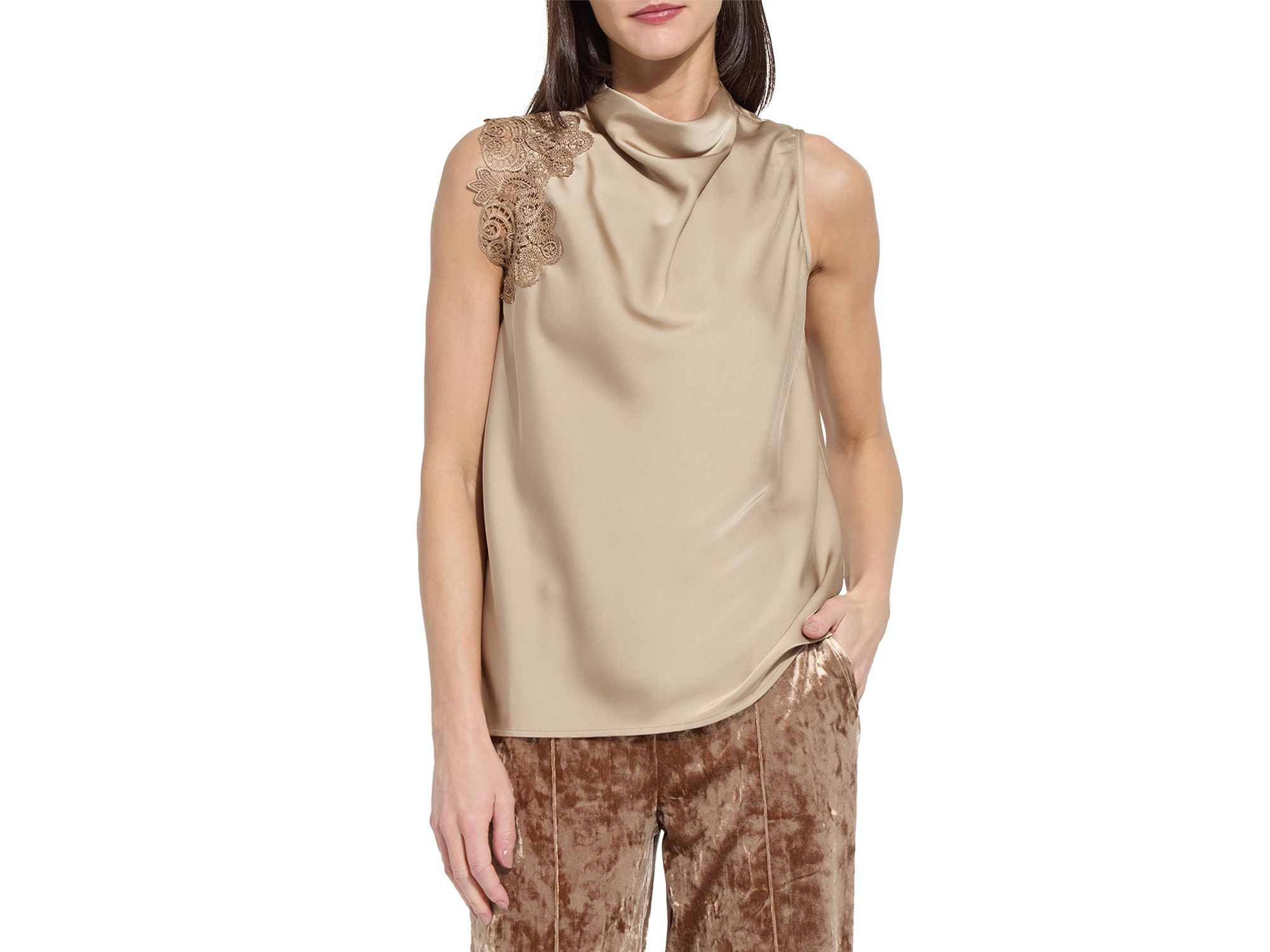 Teresa Guipure Lace Trim Top — Image 4