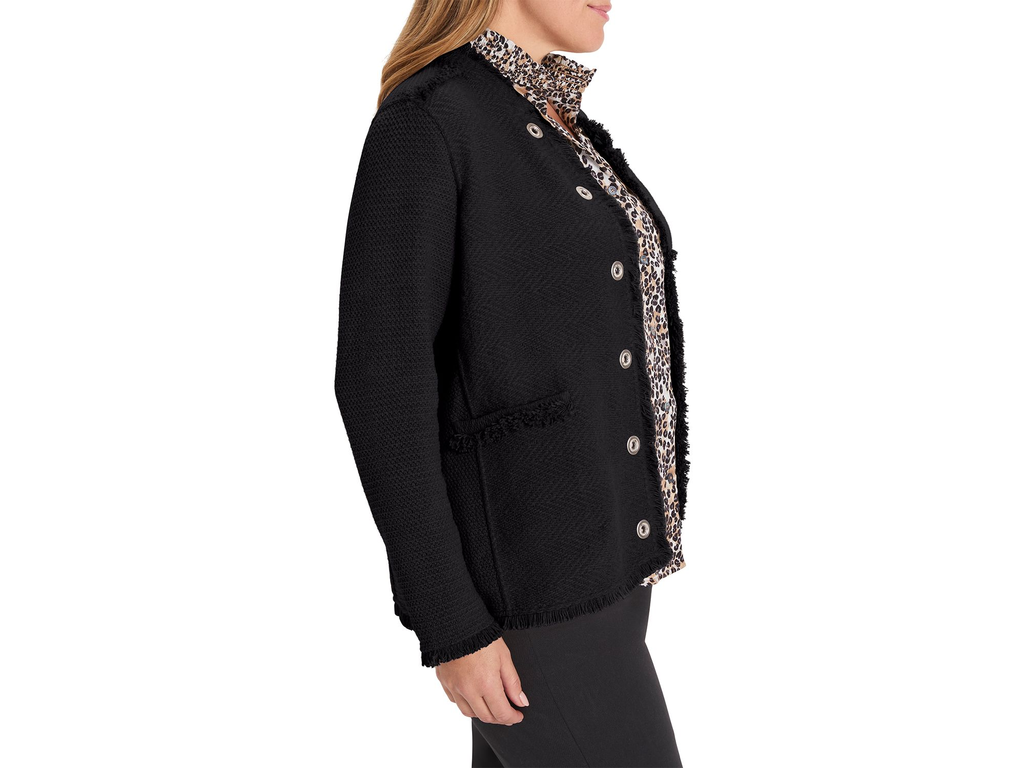 Military Fringe Mix Knit Jacket — Image 3