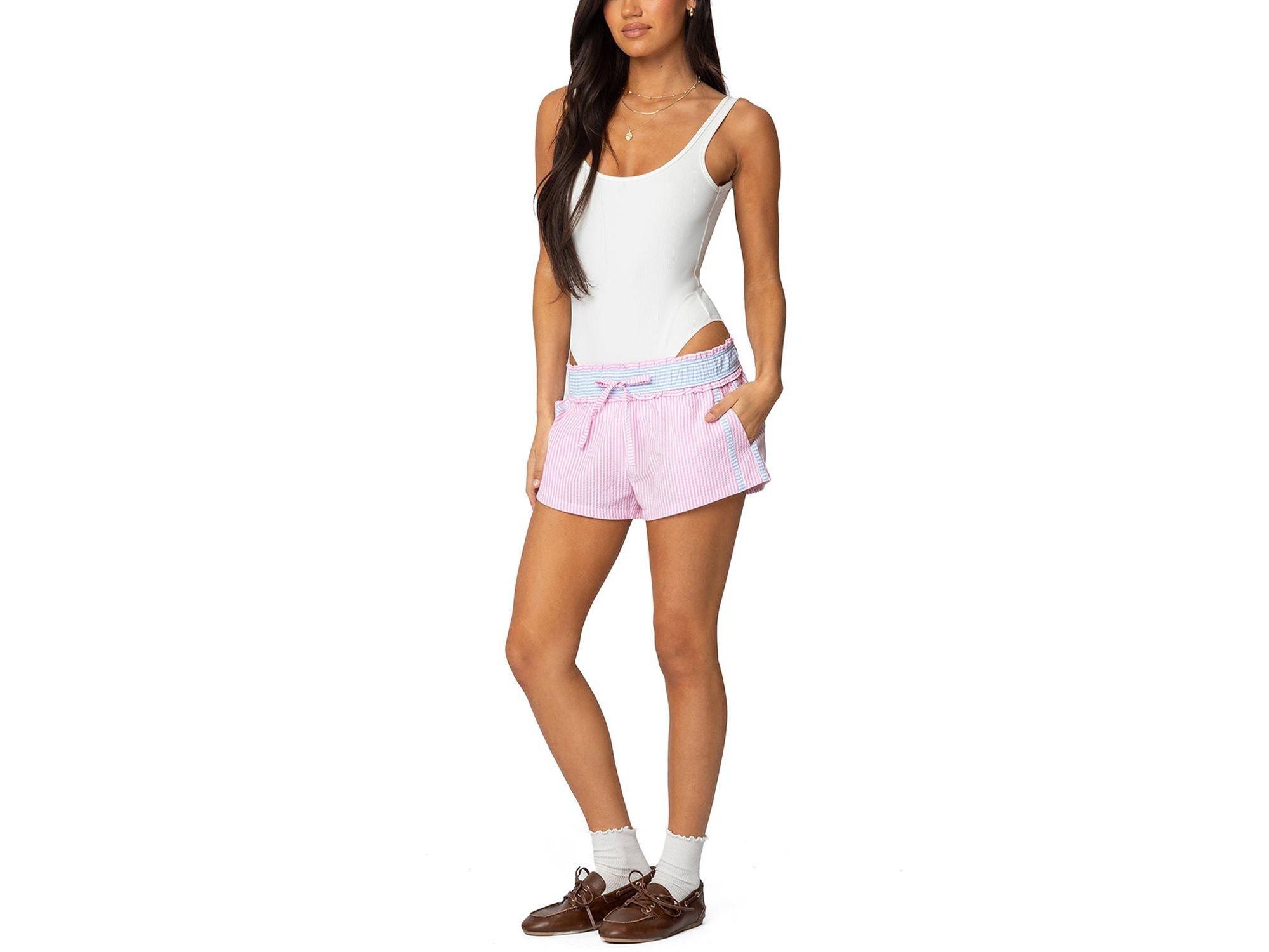 Baylee Contrast Striped Shorts — Image 3