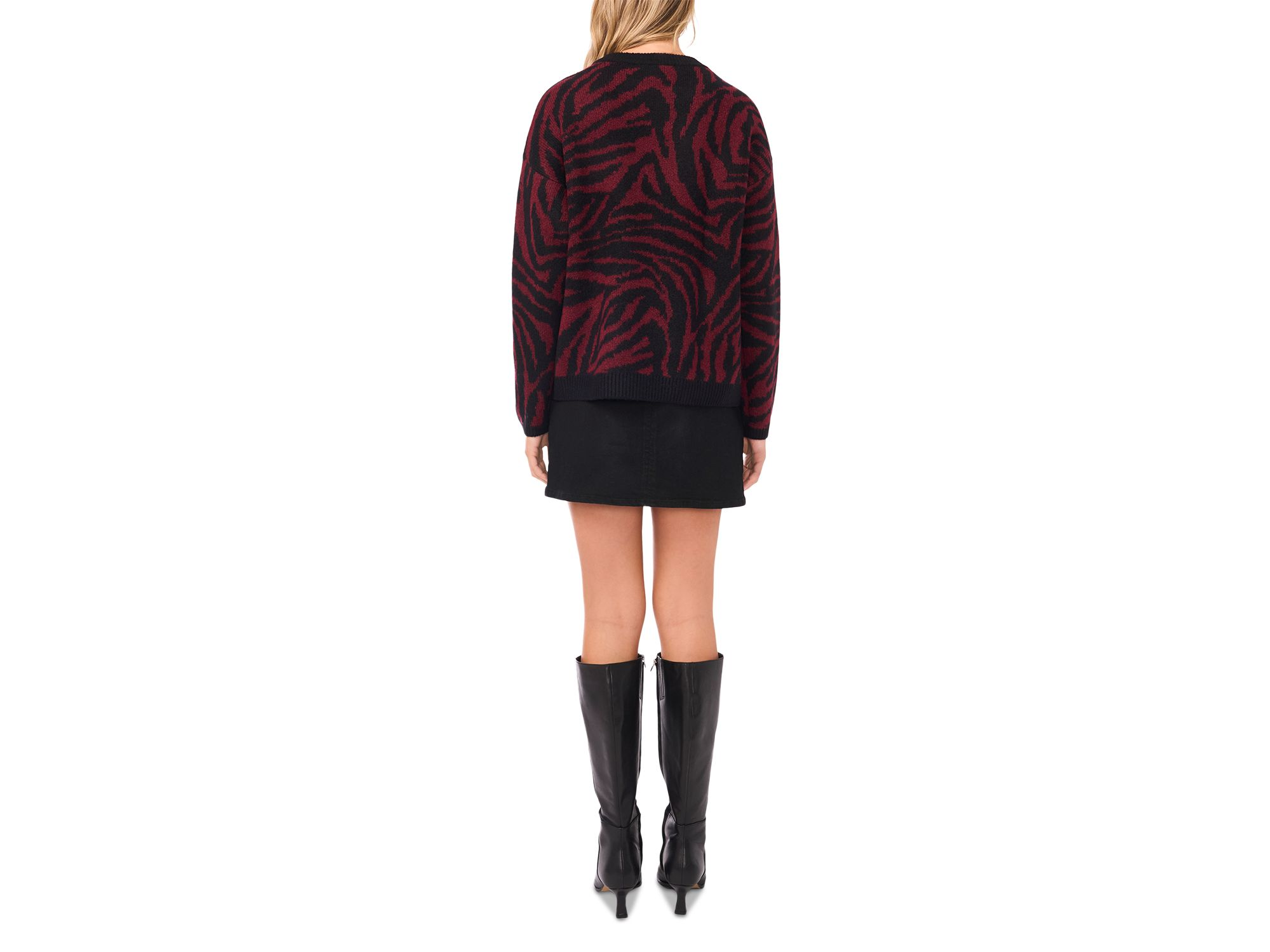 Zebra Jacquard Crewneck Sweater — Image 3