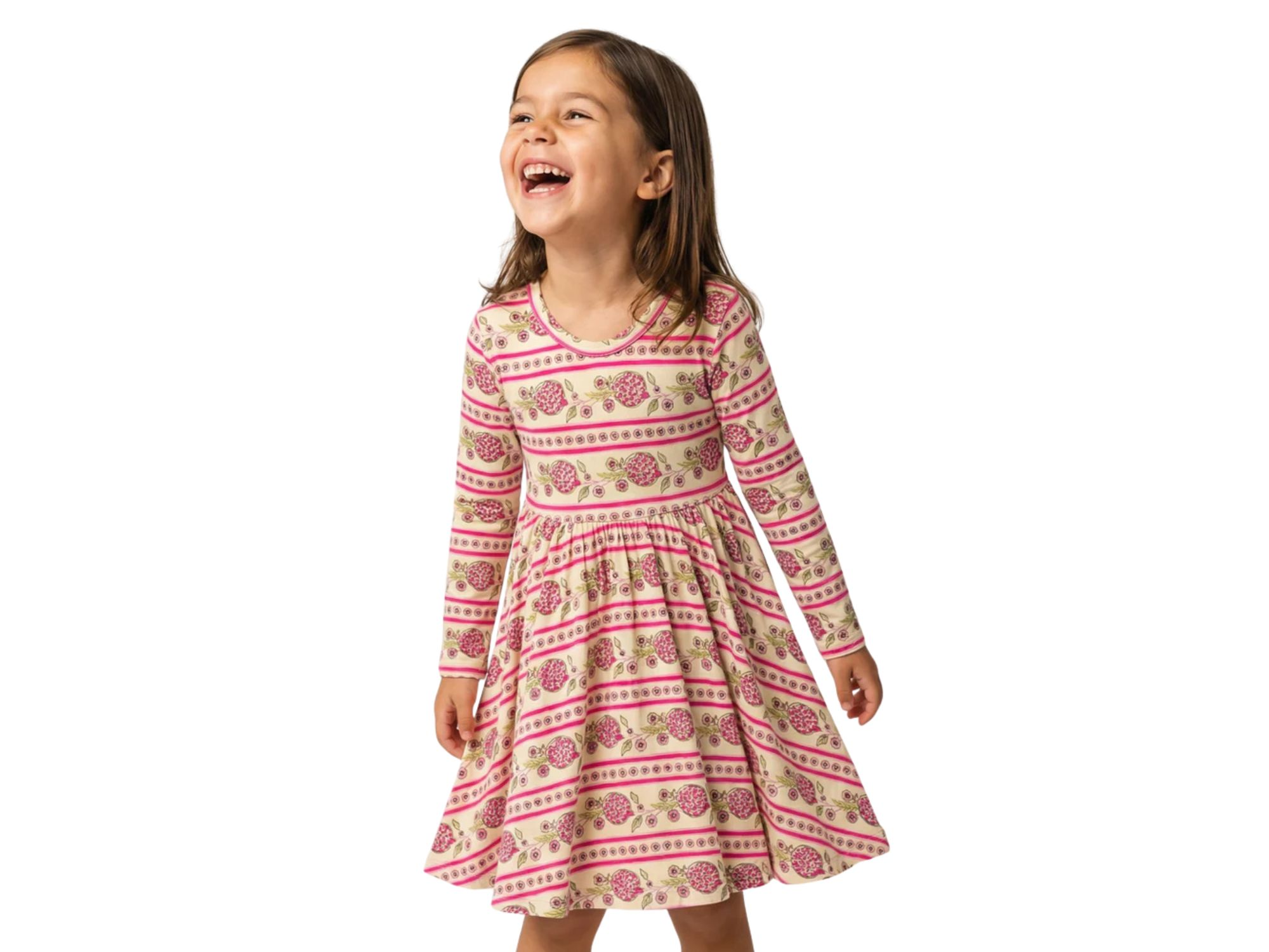 Girls' Pomegranate Soiree Bamboo Twirl Dress - Little Kid — Image 3