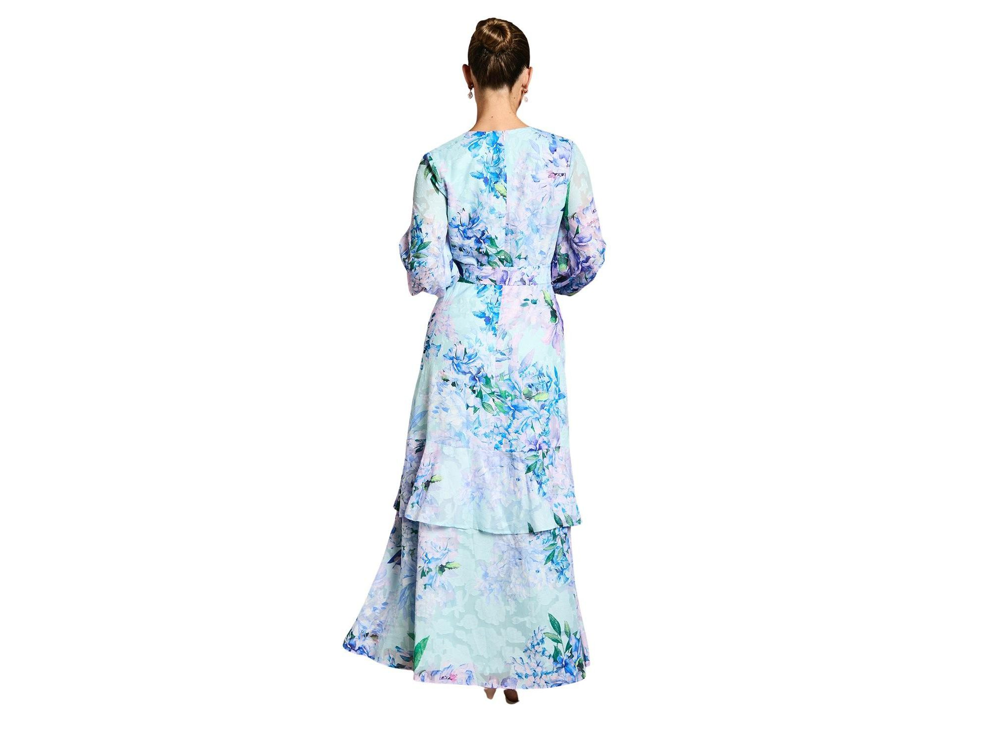 Long Sleeve Chiffon Belted Maxi Dress — Image 4