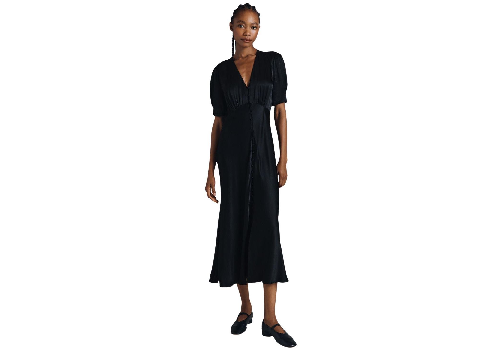 Madison Satin Midi Dress — Image 3