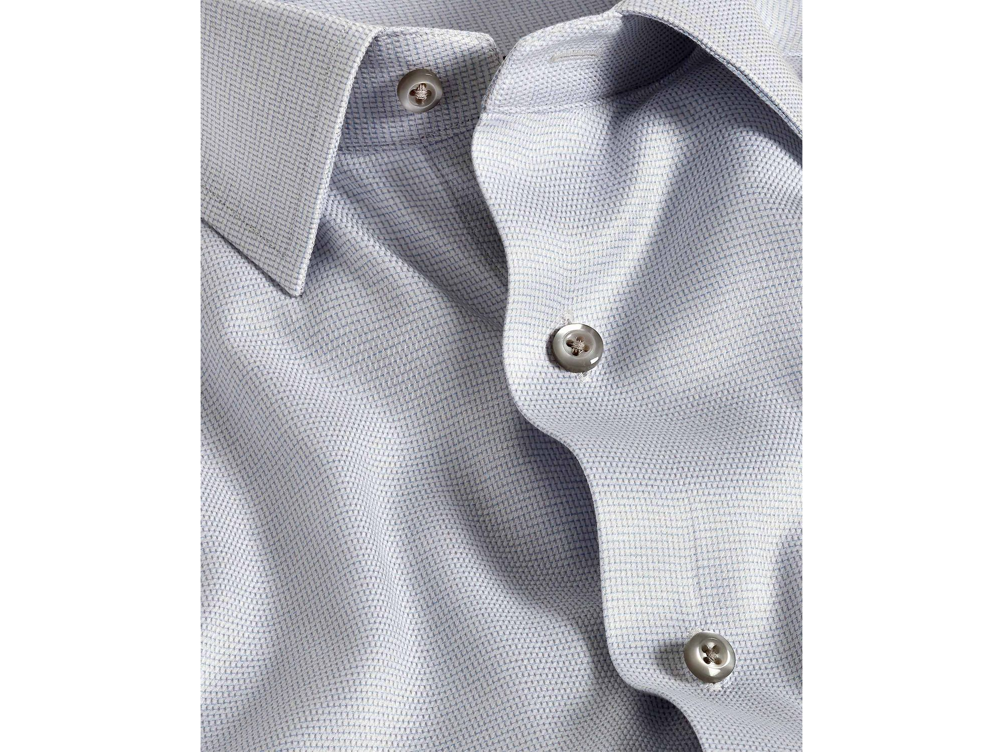 Slim Fit Micro Print Stretch Twill Dress Shirt — Image 3