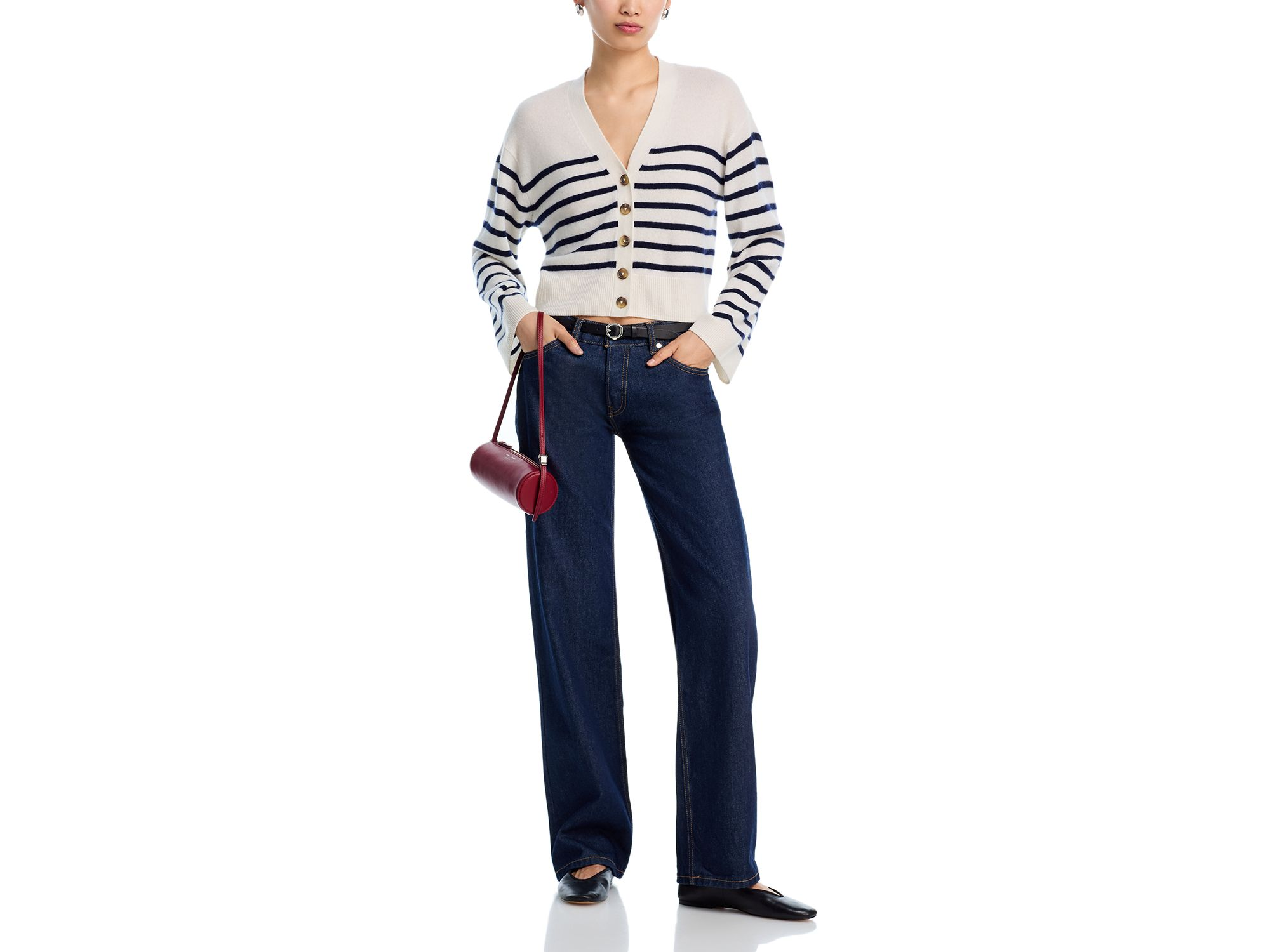 100% Cashmere V Neck Cardigan Sweater - Exclusive — Image 4