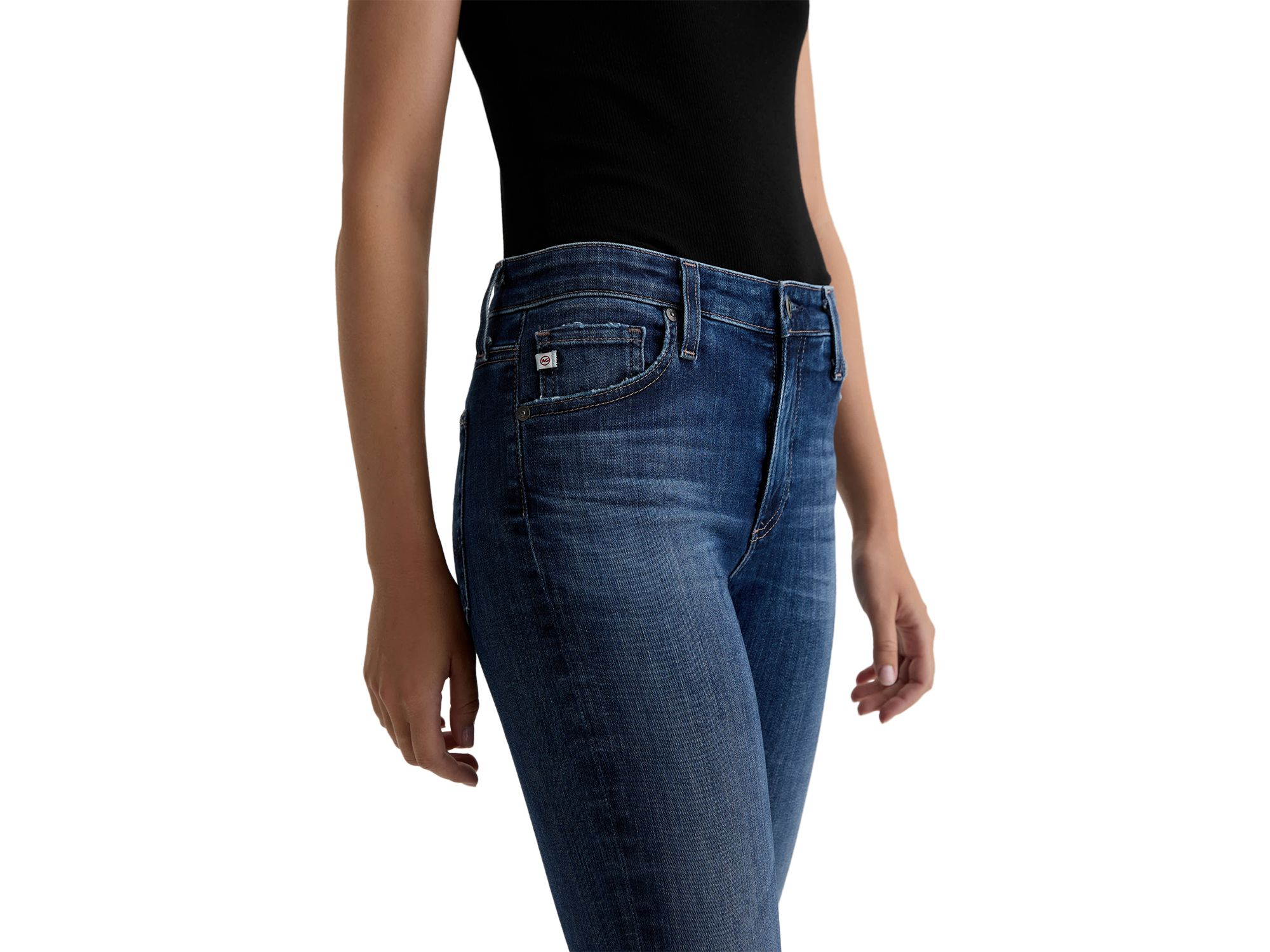 Farrah Mid Rise Skinny Jeans in 7 Years Symphony — Image 3