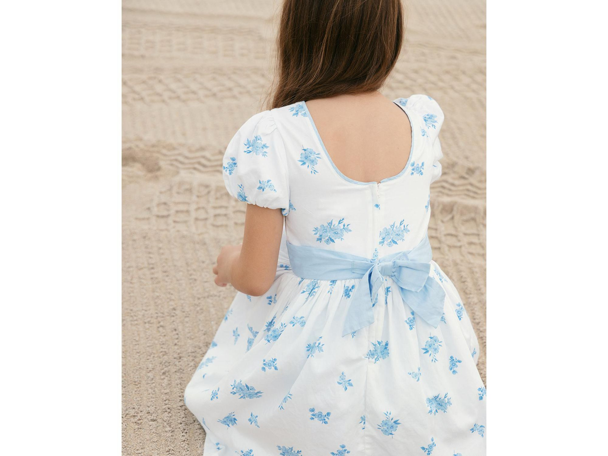 Girls' Organic Puff Sleeve Sateen Party Dress - Little Kid, Big Kid — Image 4