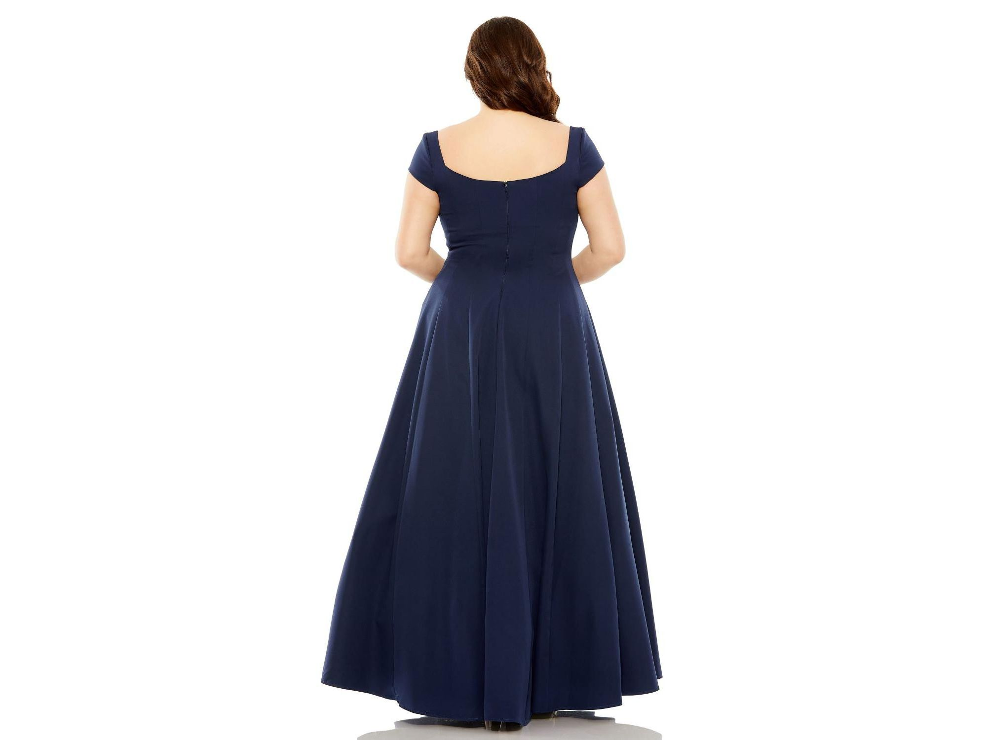 Plus Cap Sleeve Square Neck Ball  Gown — Image 3