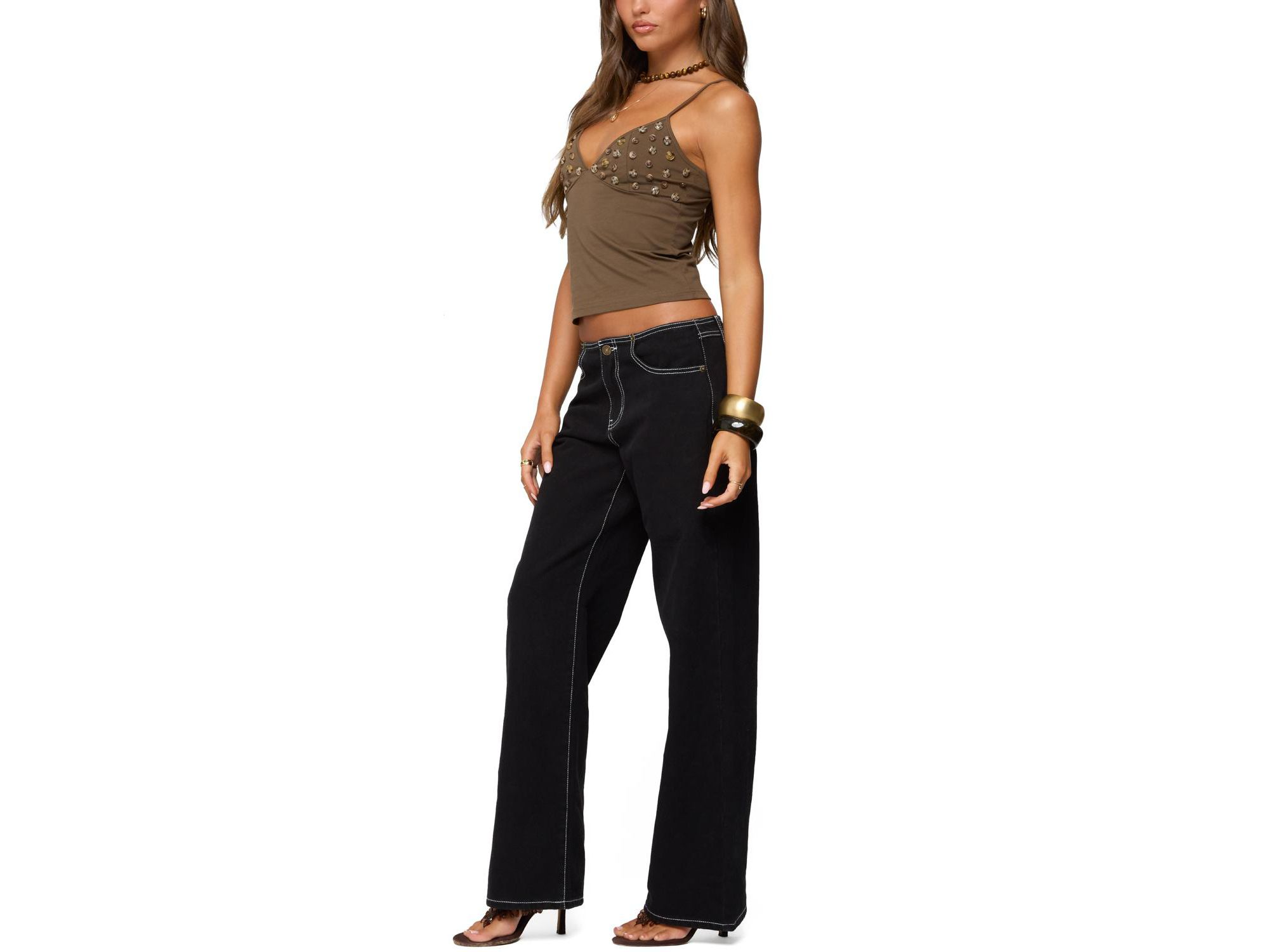Nora Buttons V Neck Tank Top — Image 5
