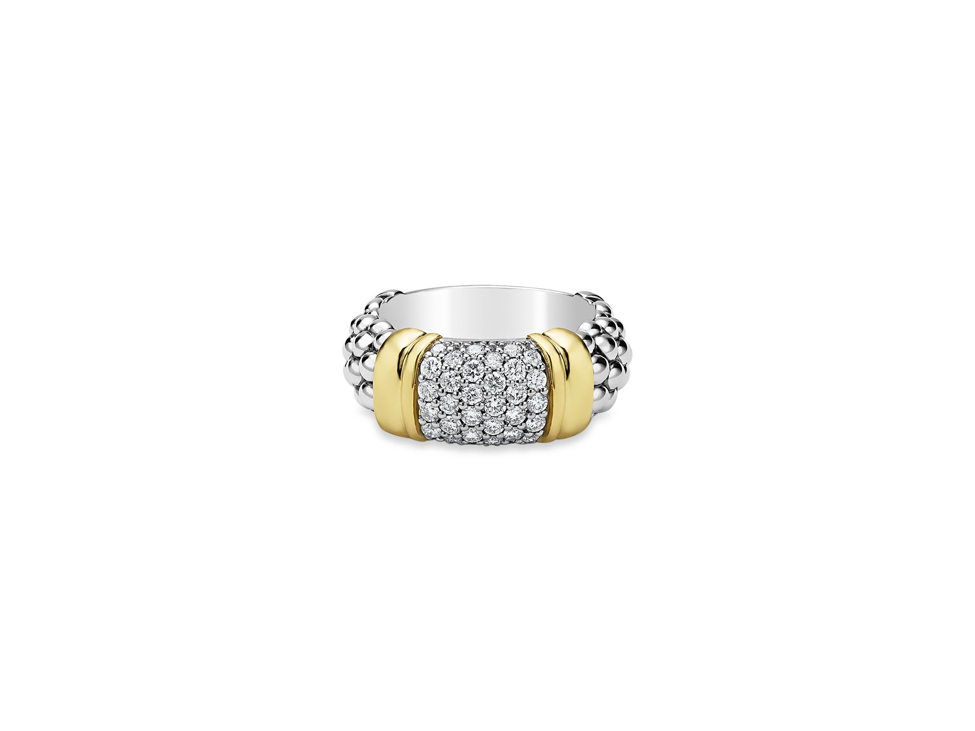 Two Tone Signature Caviar Diamond Ring, 0.567 tcw — Image 3