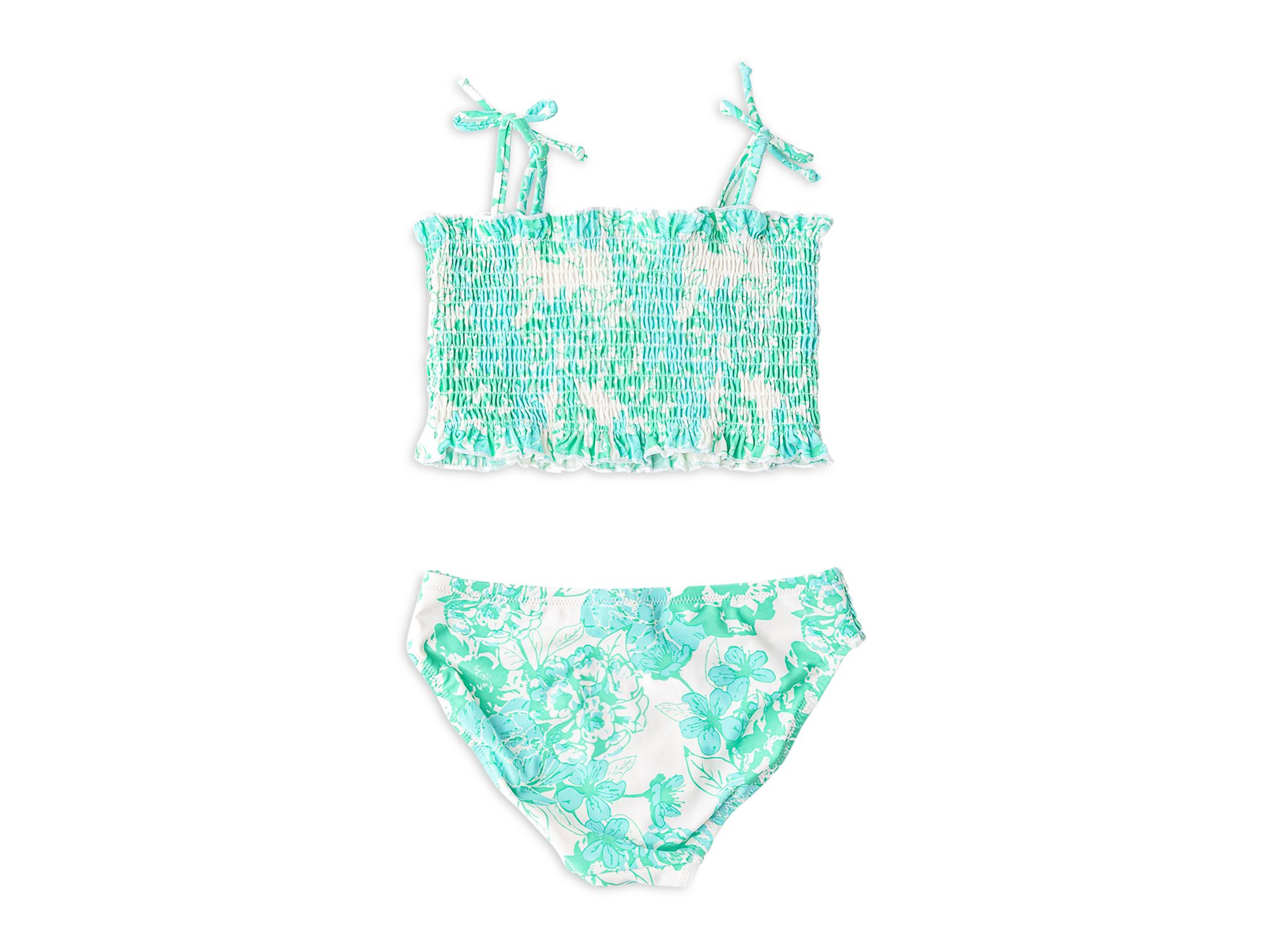 Girls' 2 Piece Charming Rose Floral Smocked Bikini - Little Kid, Big Kid — Image 3