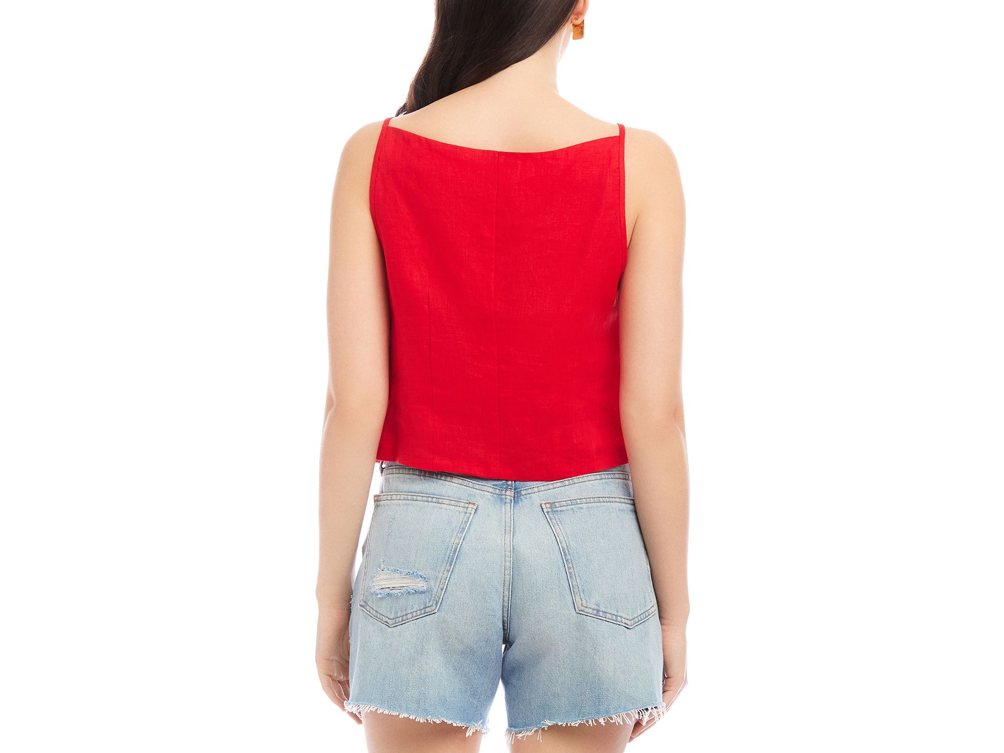 Elis Sleeveless Button Up Linen Top — Image 3