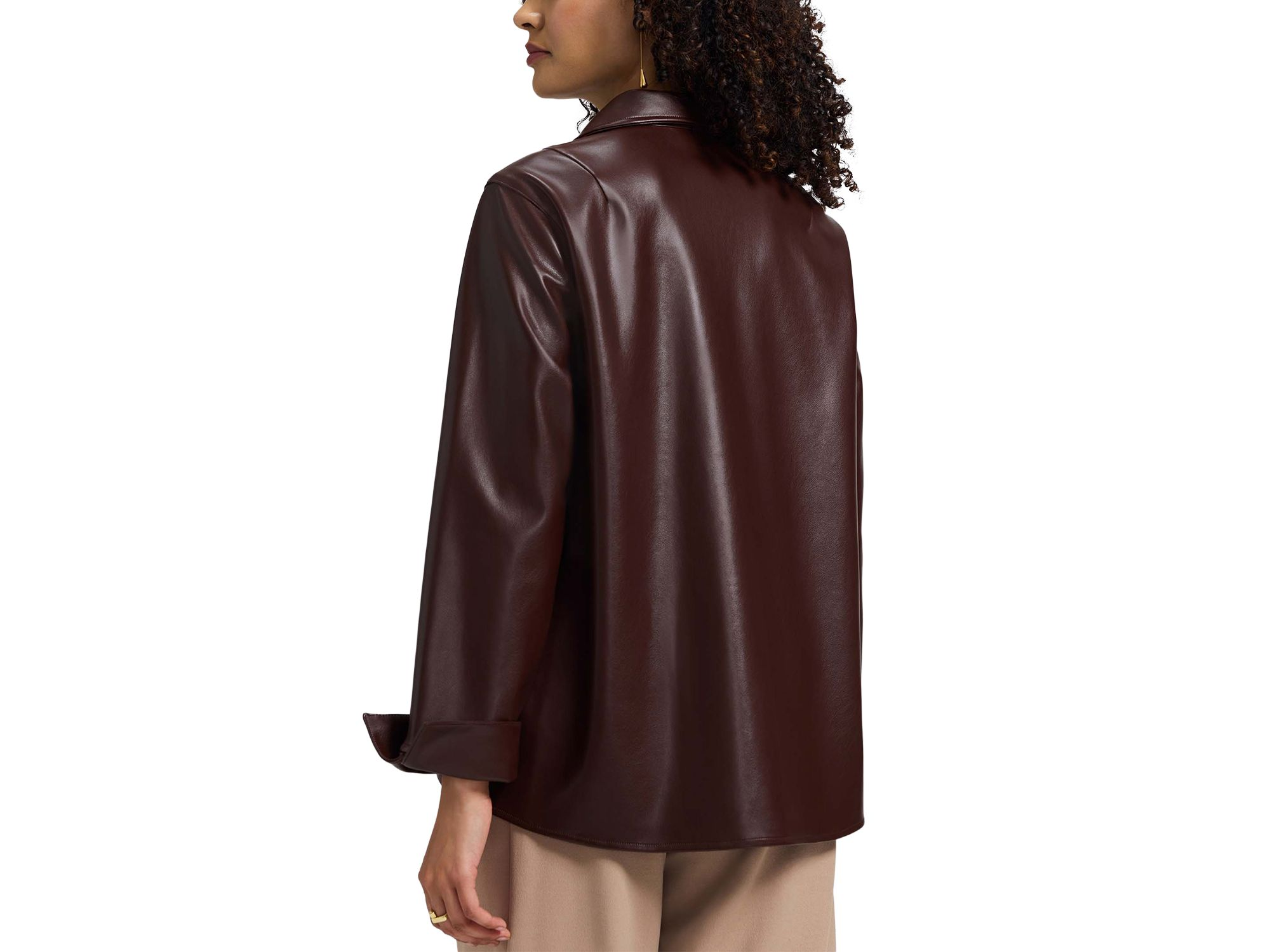 Agnes Faux Leather Shirt — Image 4