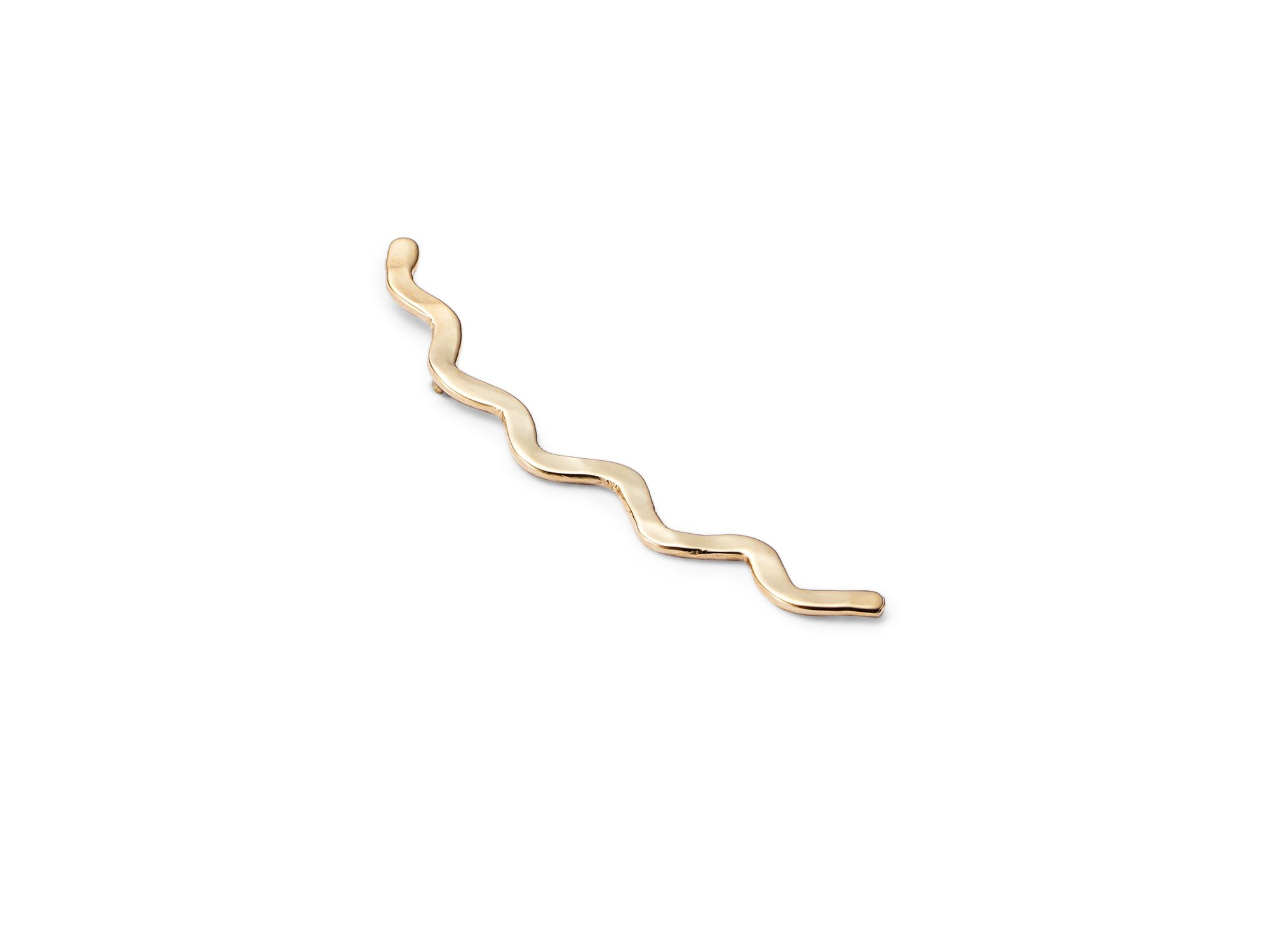 14K Yellow Gold Zigzag Hammered Climber Earrings — Image 5