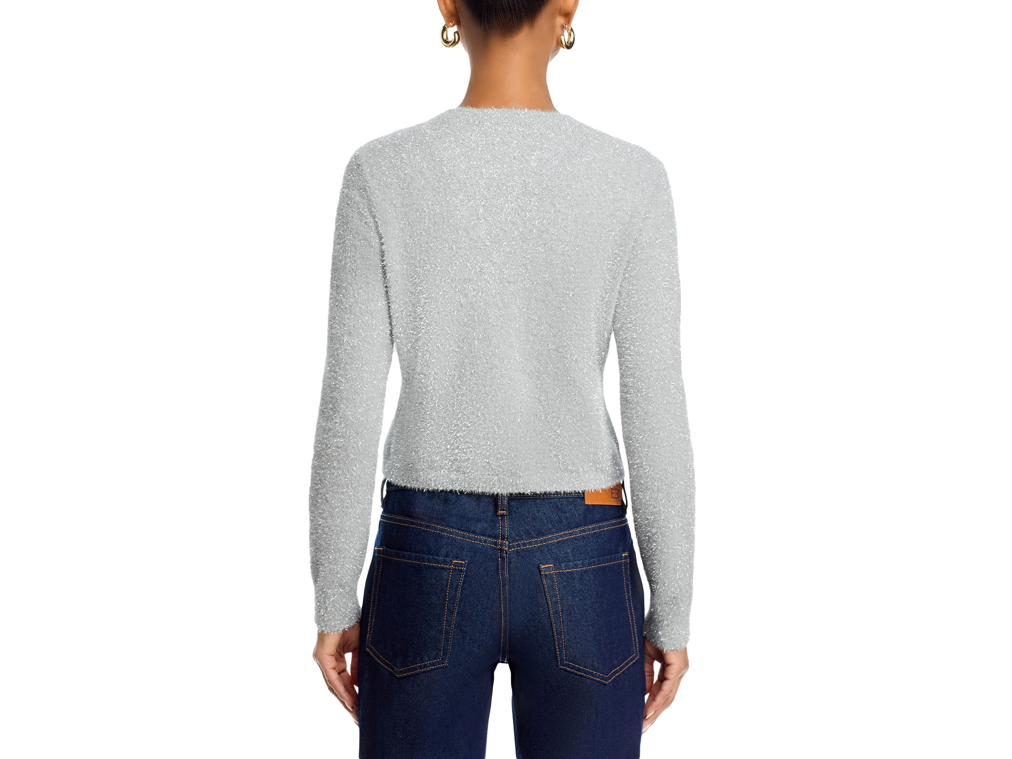 Tinsel Knit Slim Cardigan Sweater — Image 3