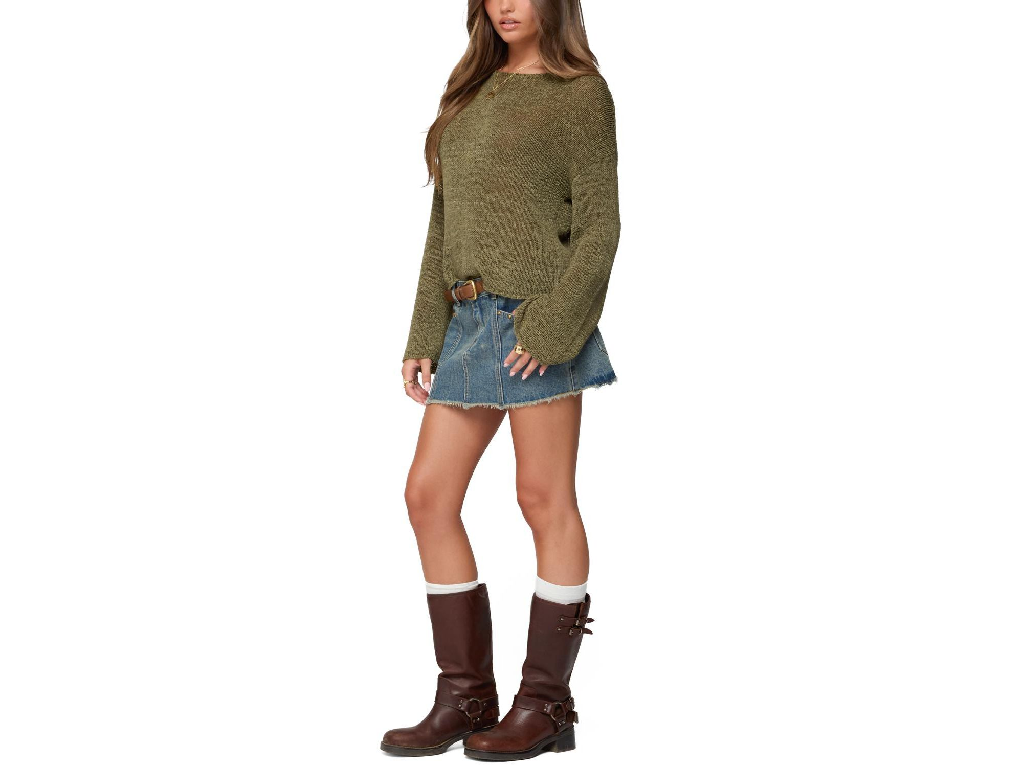 Keiko Studded Denim Mini Skirt — Image 3