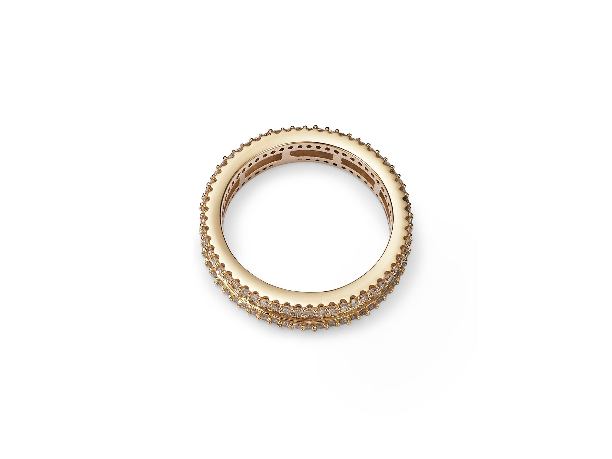 Diamond Round & Baguette Eternity Band in 14K Yellow Gold, 1.0 tcw — Image 4