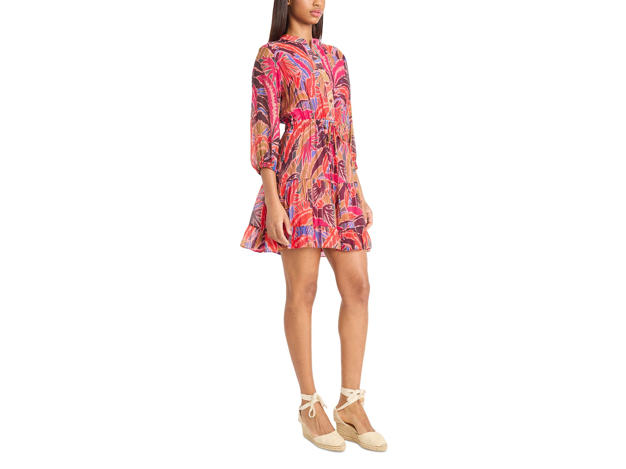 Printed Mini Shirt Dress — Image 3
