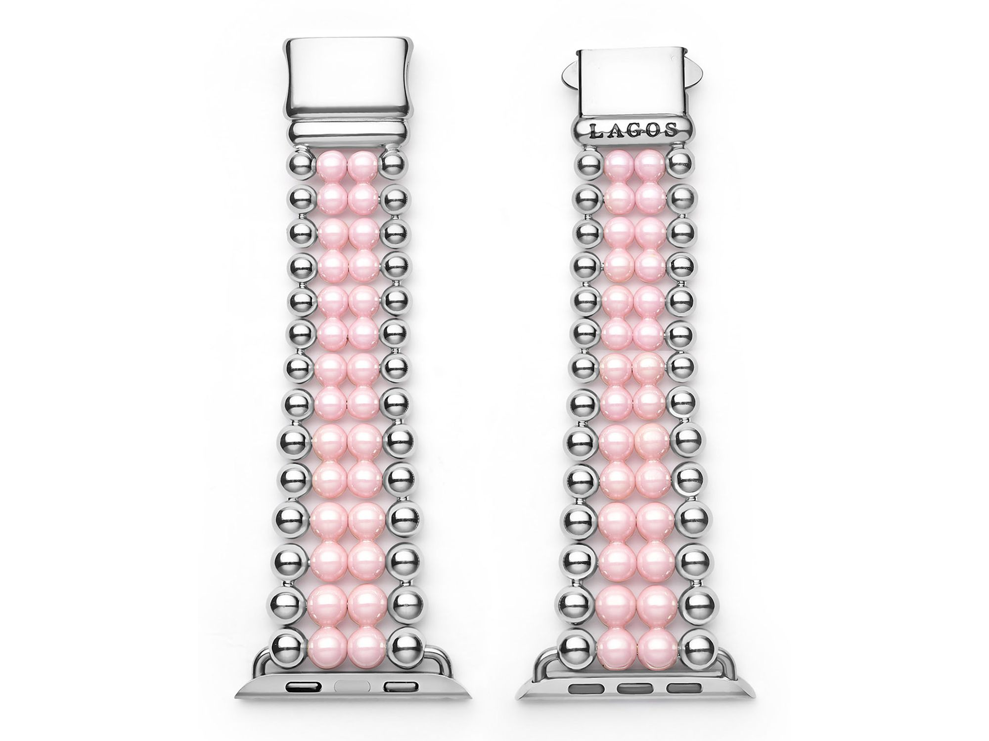 Stainless Steel & Pink Ceramic Smart Caviar Watch Band for Apple Watch® — Image 3
