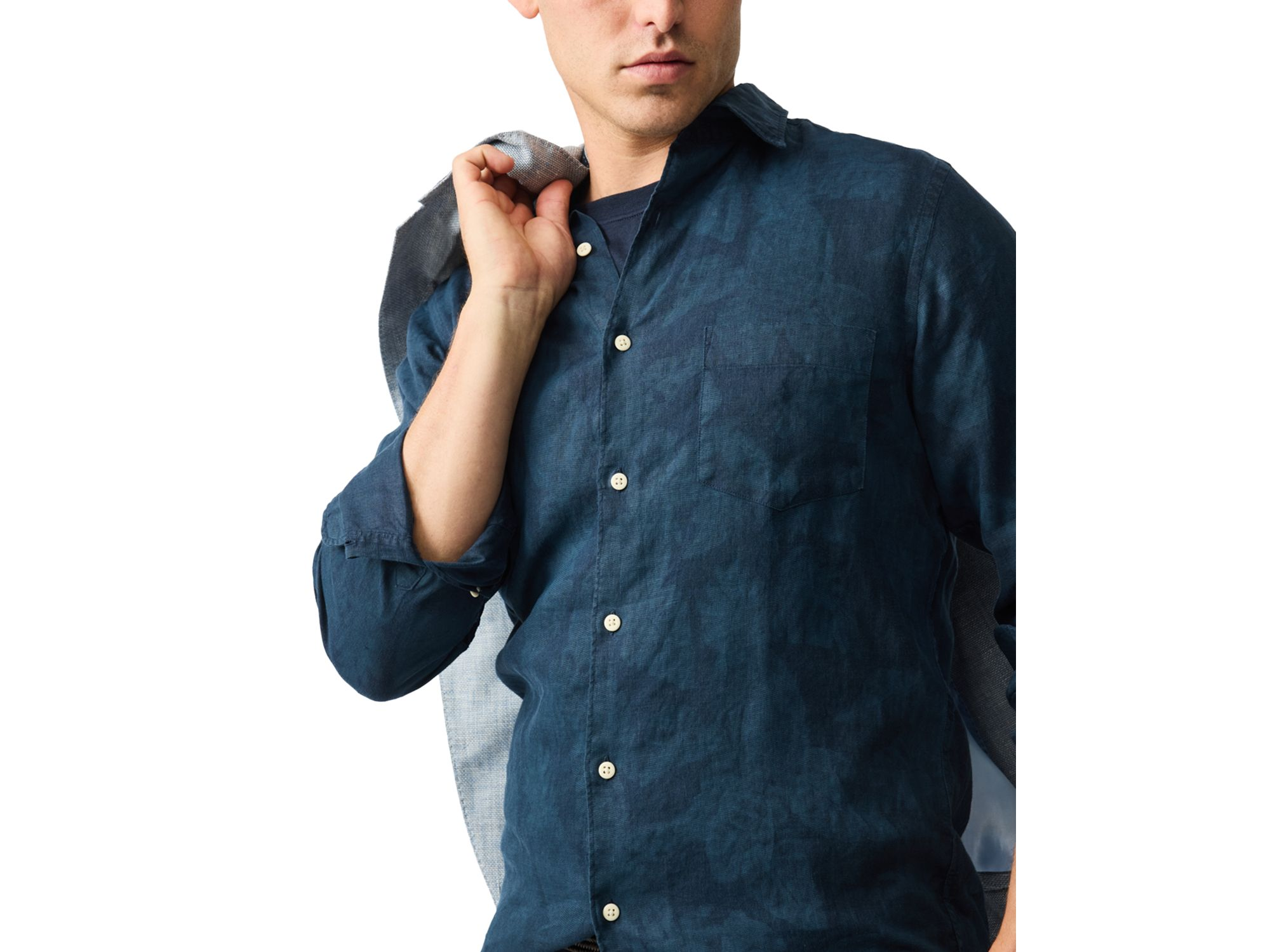 North River Slim Fit Printed Linen Shirt — Image 3