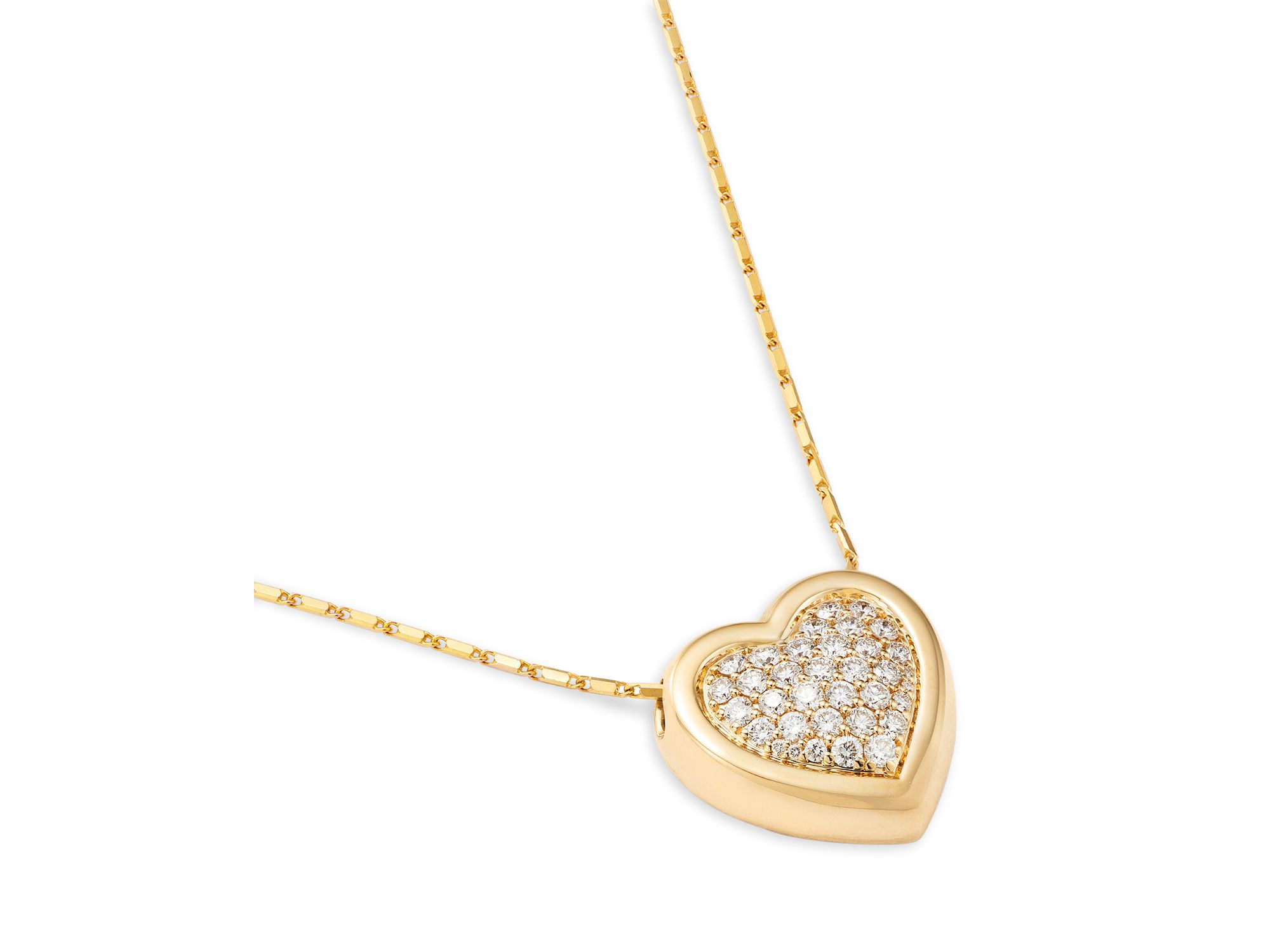 Diamond Heart Pendant Necklace in 14K Yellow Gold, 1.00 tcw — Image 3