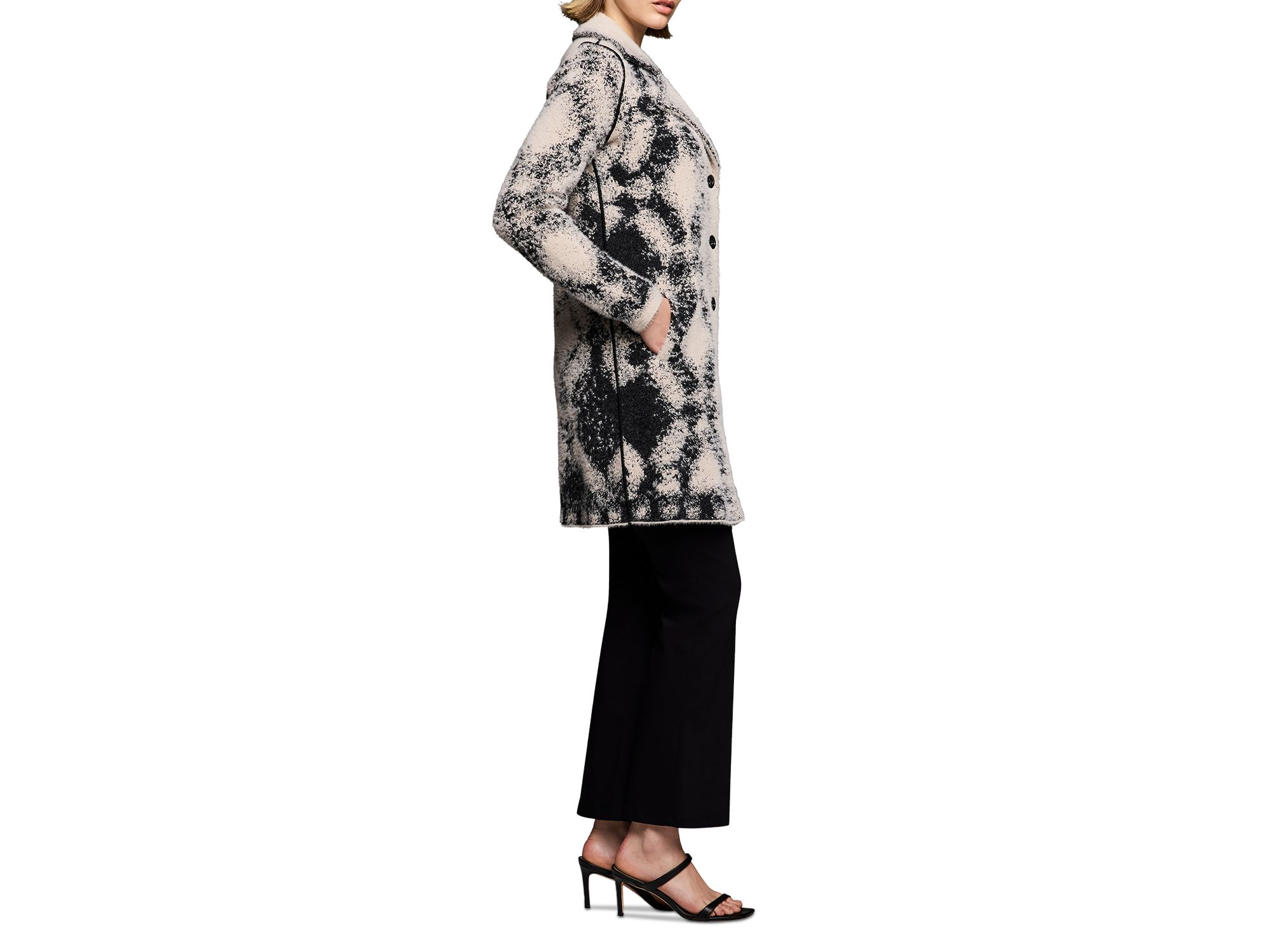 Textured Double Knit Diamond Coat — Image 3