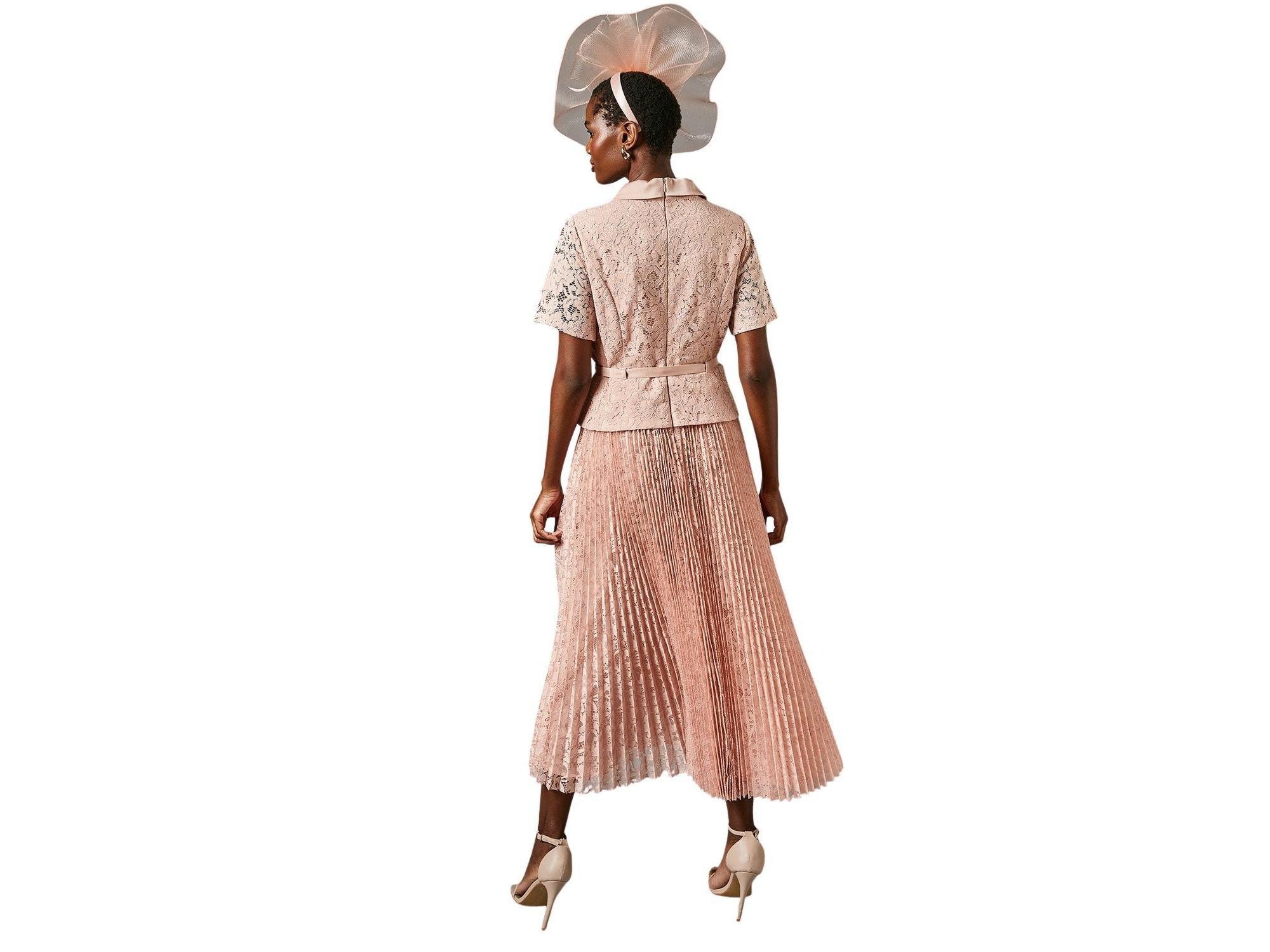 Lace 2-In-1 Jacket Pleated Midi Dress — Image 4