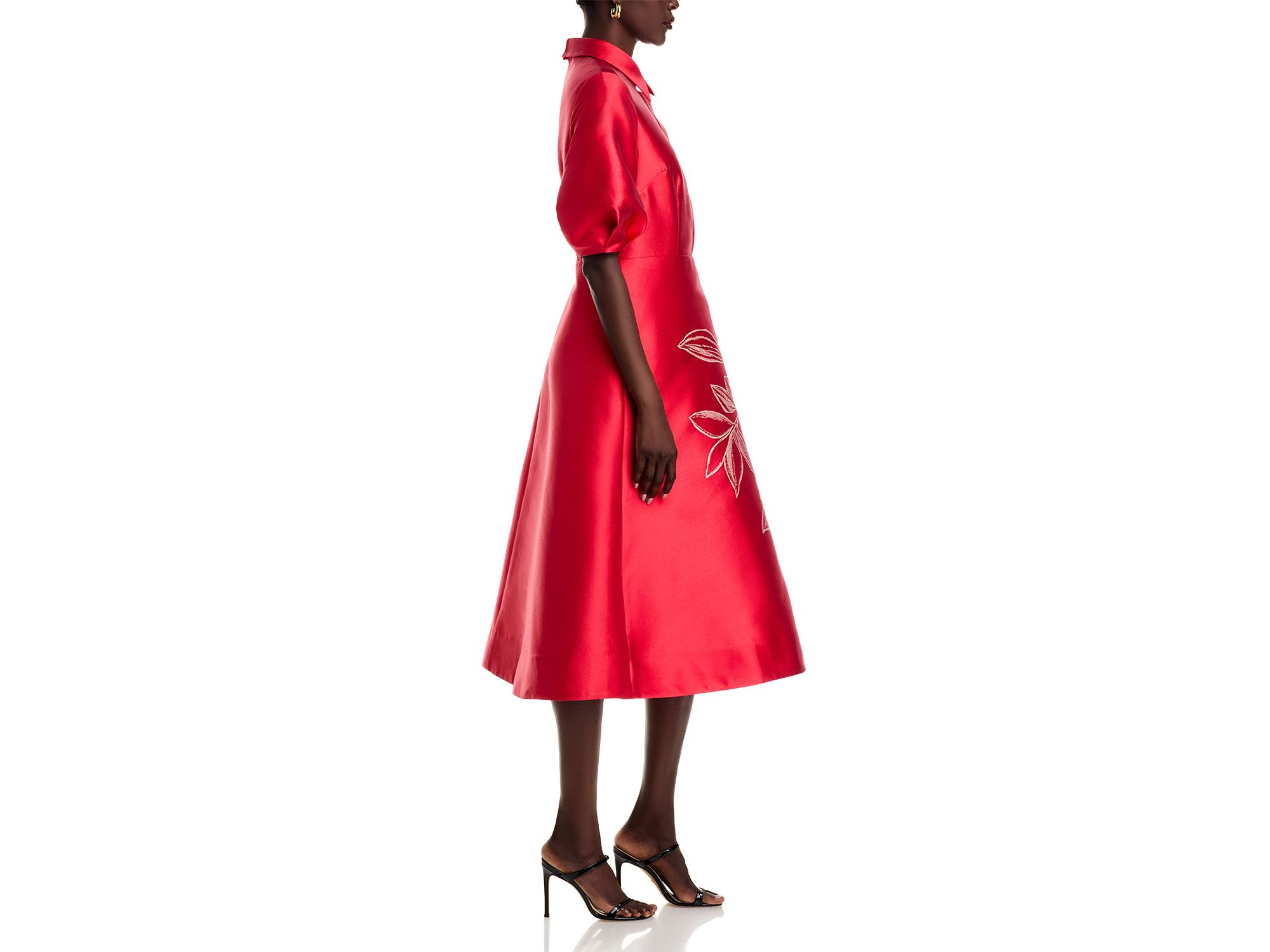 Gazar Border Print Puff-Sleeve Dress — Image 5
