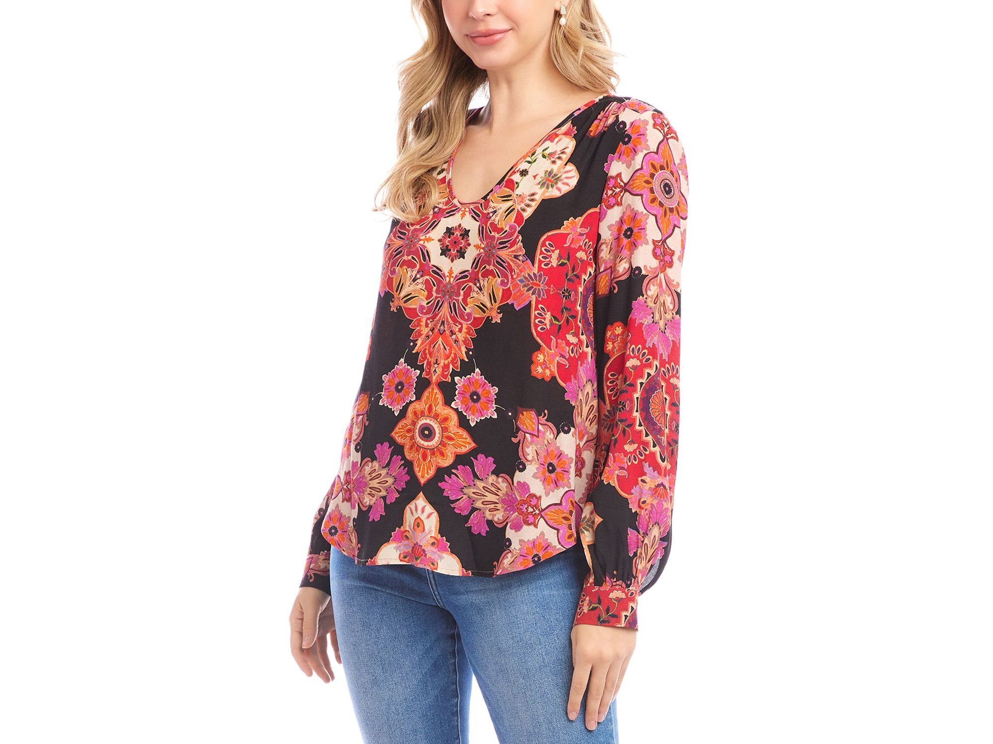 Printed Scoop Neck Top — Image 3