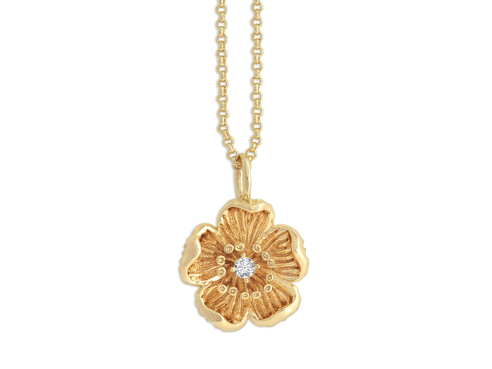 Wildflowers Pavé Flower Pendant Necklace, 16"-17" — Image 3