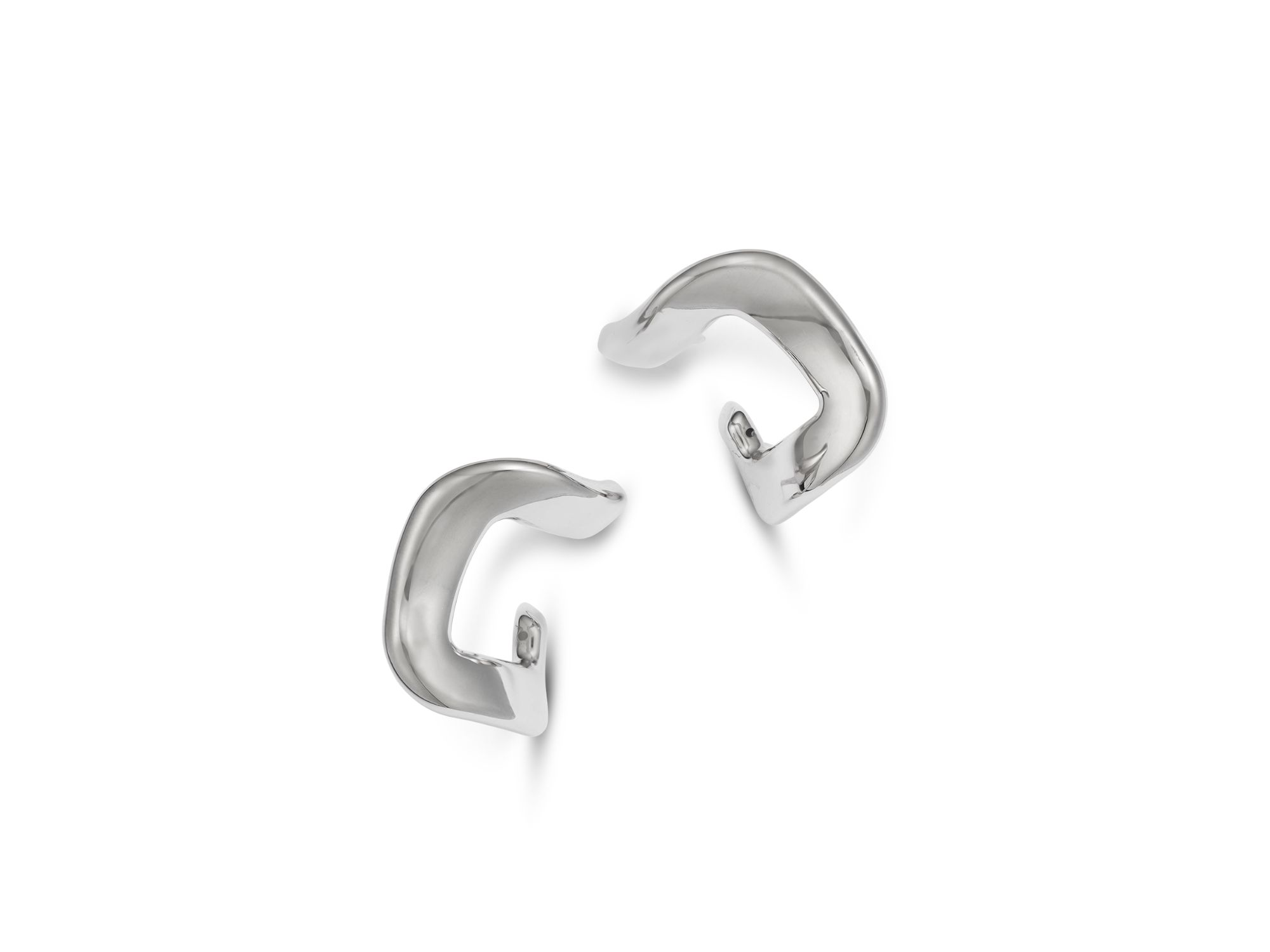 Twisted Square Hoop Earrings in Sterling — Image 3