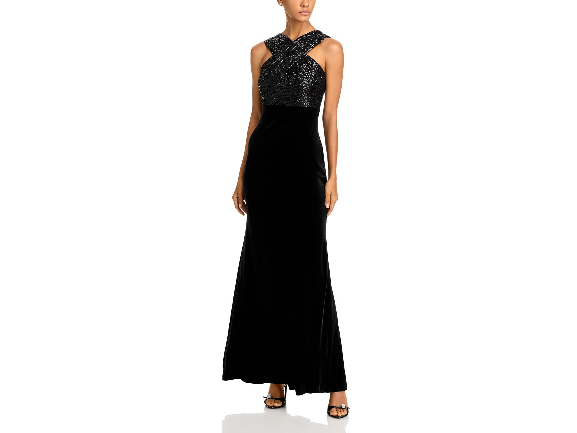 Sequined Velvet Mermaid Gown - Image 1