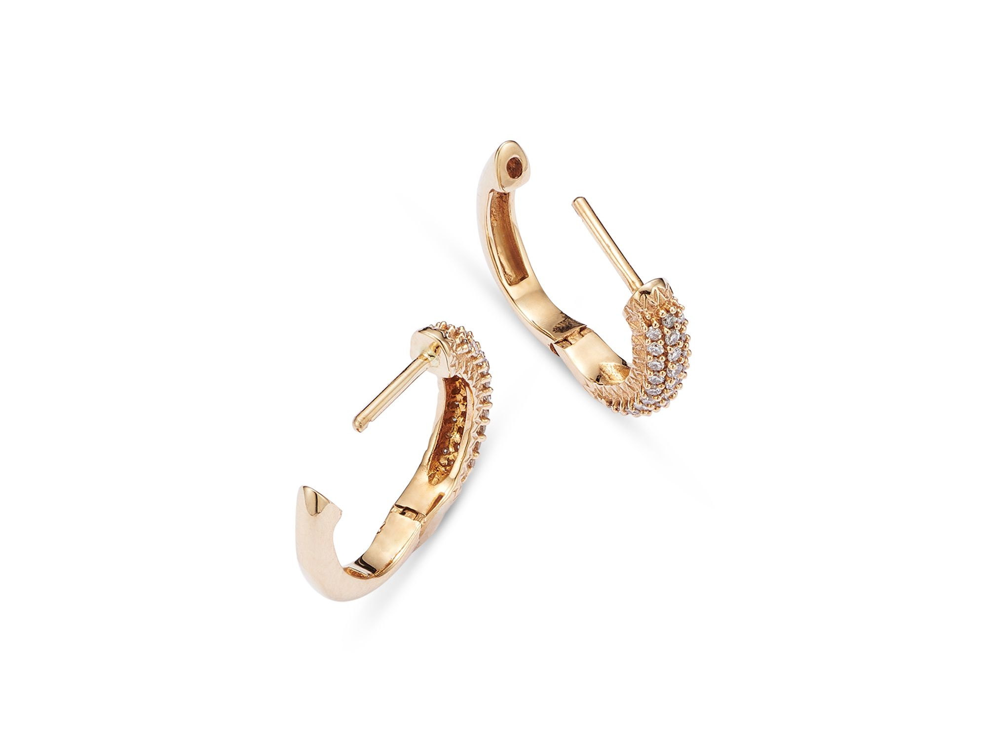 Diamond Hoop Earrings in 14K Yellow Gold, .20 tcw - Exclusive — Image 4