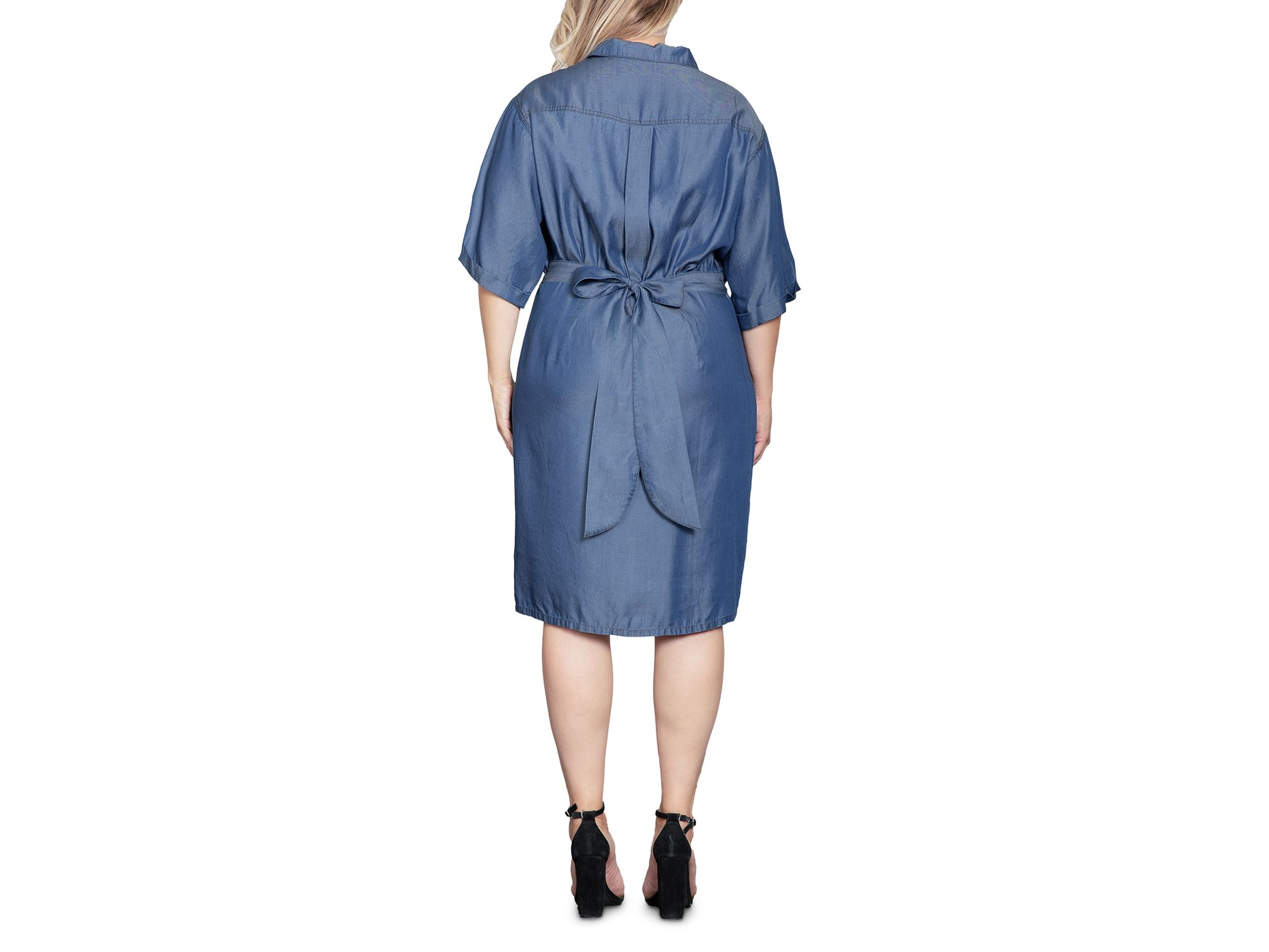 Plus Size Denim Shirt Dress — Image 4