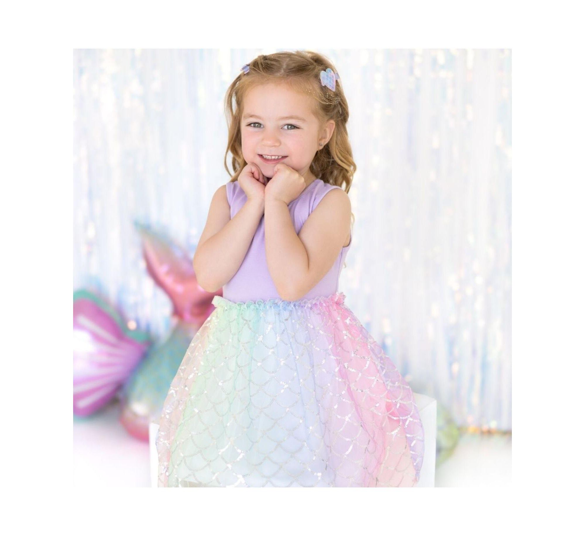 Girls' Rainbow Mermaid Tank Tutu Dress - Little Kid, Big Kid — Image 4