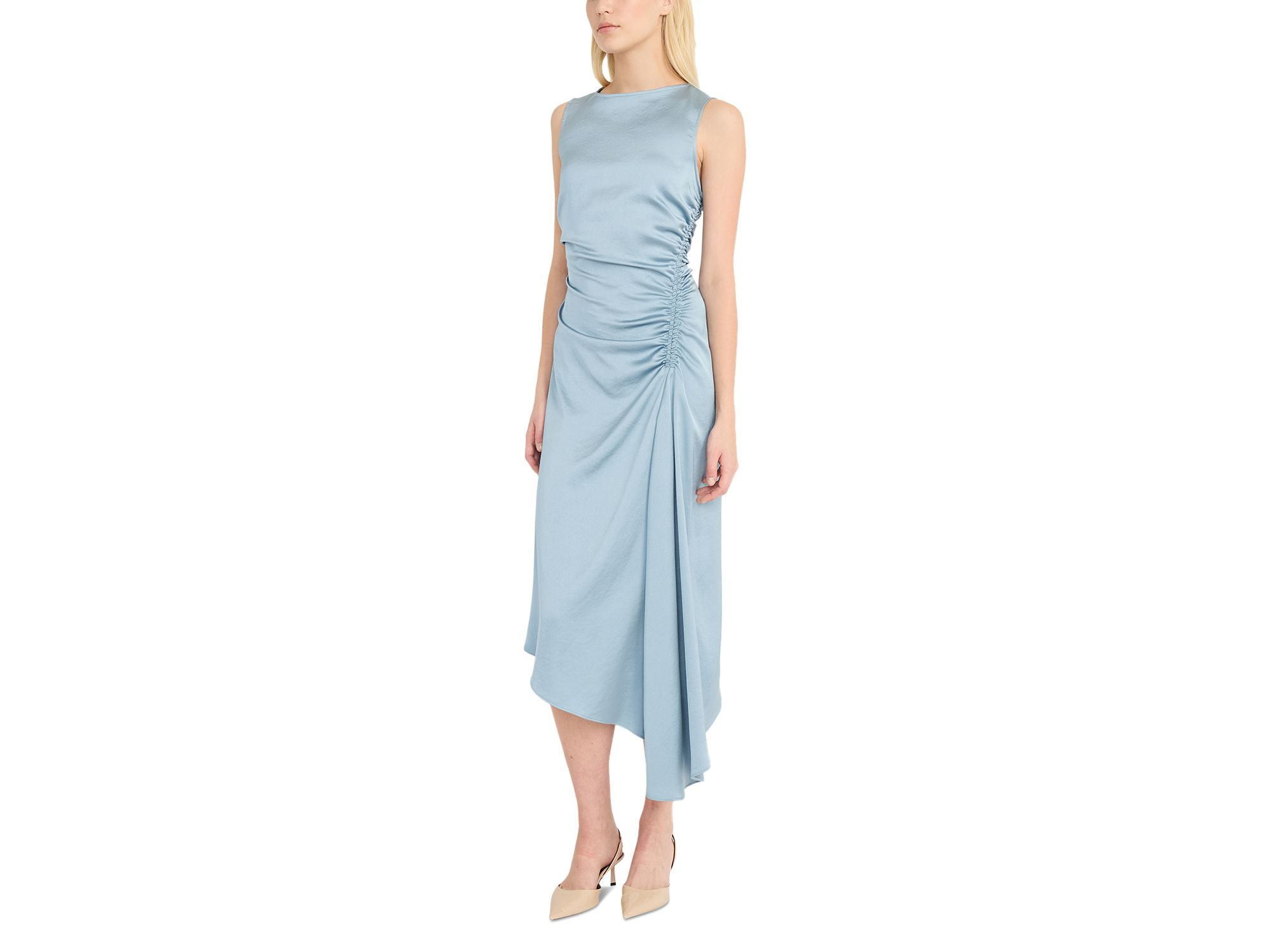 Boat Neck Asymmetric Midi Dress — Image 7