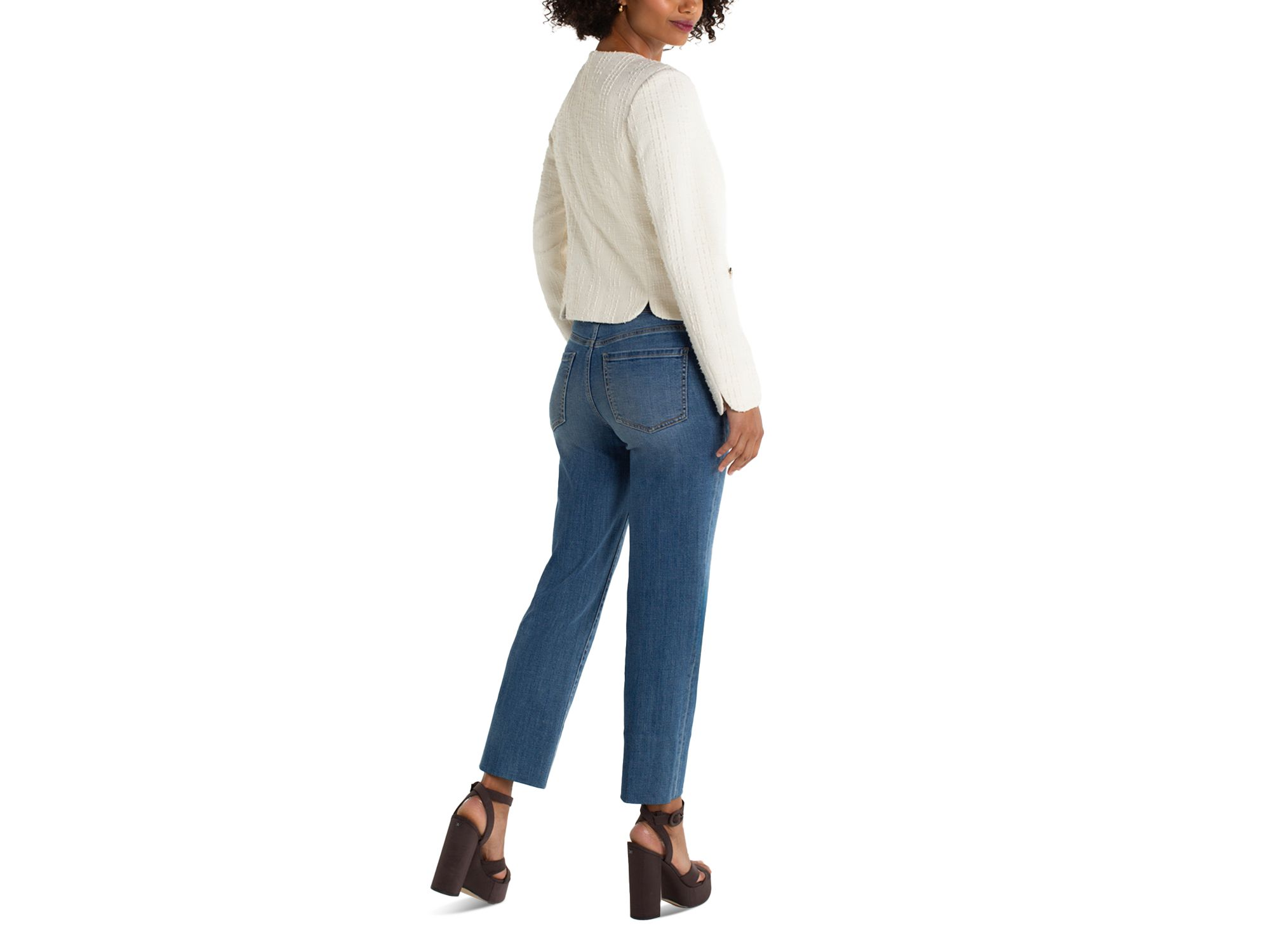 Collarless Bouclé Jacket — Image 6