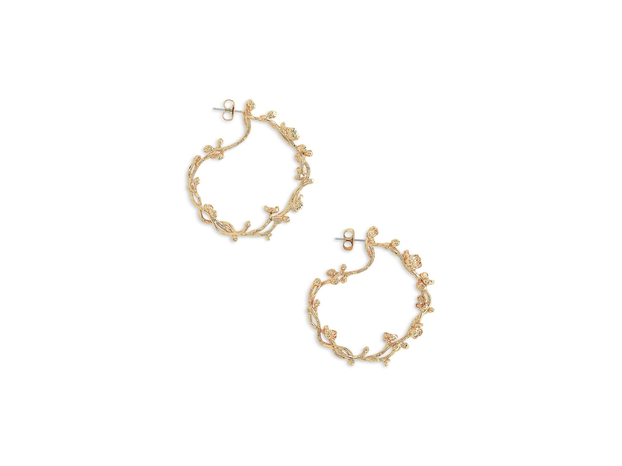 Orchid Hoop Earrings in 18K Gold Plated — Image 4